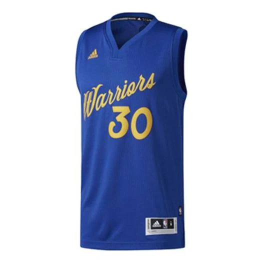 adidas NBA Stephen Curry Casual Sports Basketball Jersey SW Fan Edition Warriors Curry 30 Version Blue BT8422 - PersonalJerseys