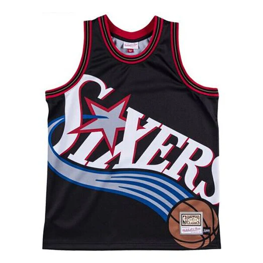 Mitchell & Ness Blown Out NBA Big Face Tank 'Philadelphia 76ers' MSTKBW19068-P76BLCK - PersonalJerseys