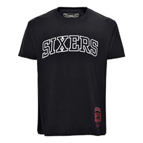 Mitchell & Ness NBA Series Philadelphia 76ers Printing Short Sleeve Couple Style Black MN13S27-PHI-BLACK - PersonalJerseys