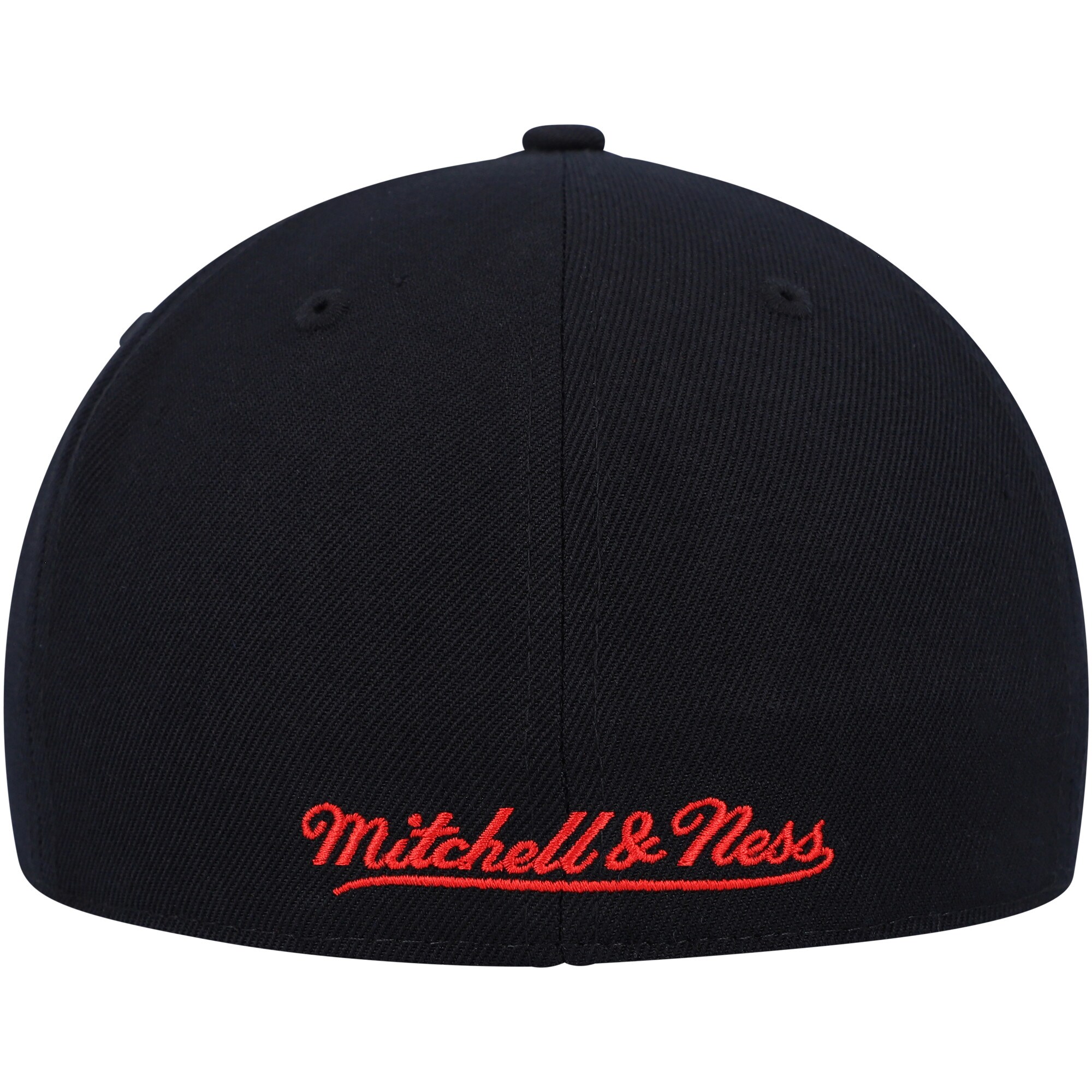 Chicago Bulls Mitchell &Ness Team Script 2.0 Fitted Hat - Black/Red - PersonalJerseys