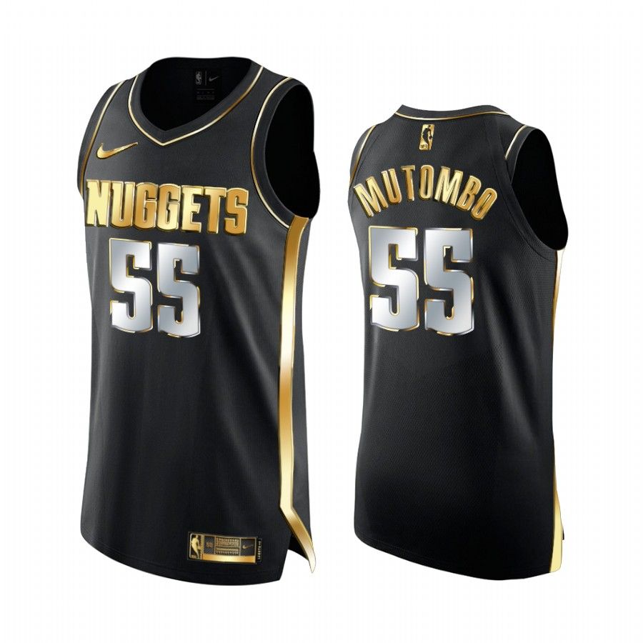 Dikembe Mutombo Denver Nuggets Black Golden 2020-21 Jersey Limited Edition - Friend Lounge Store - Shop for All Things Jerseys Sports - PersonalJerseys