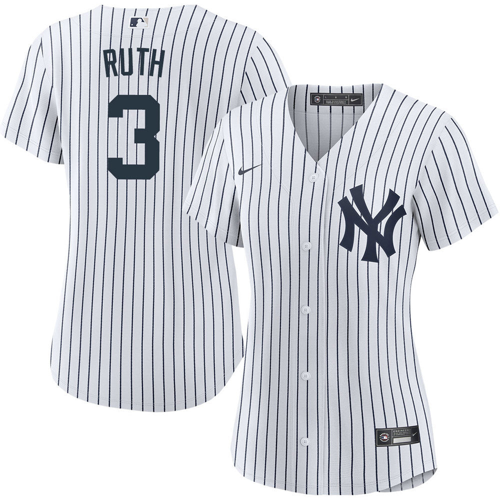 Women's New York Yankees Babe Ruth Replica Home Jersey - White - PersonalJerseys