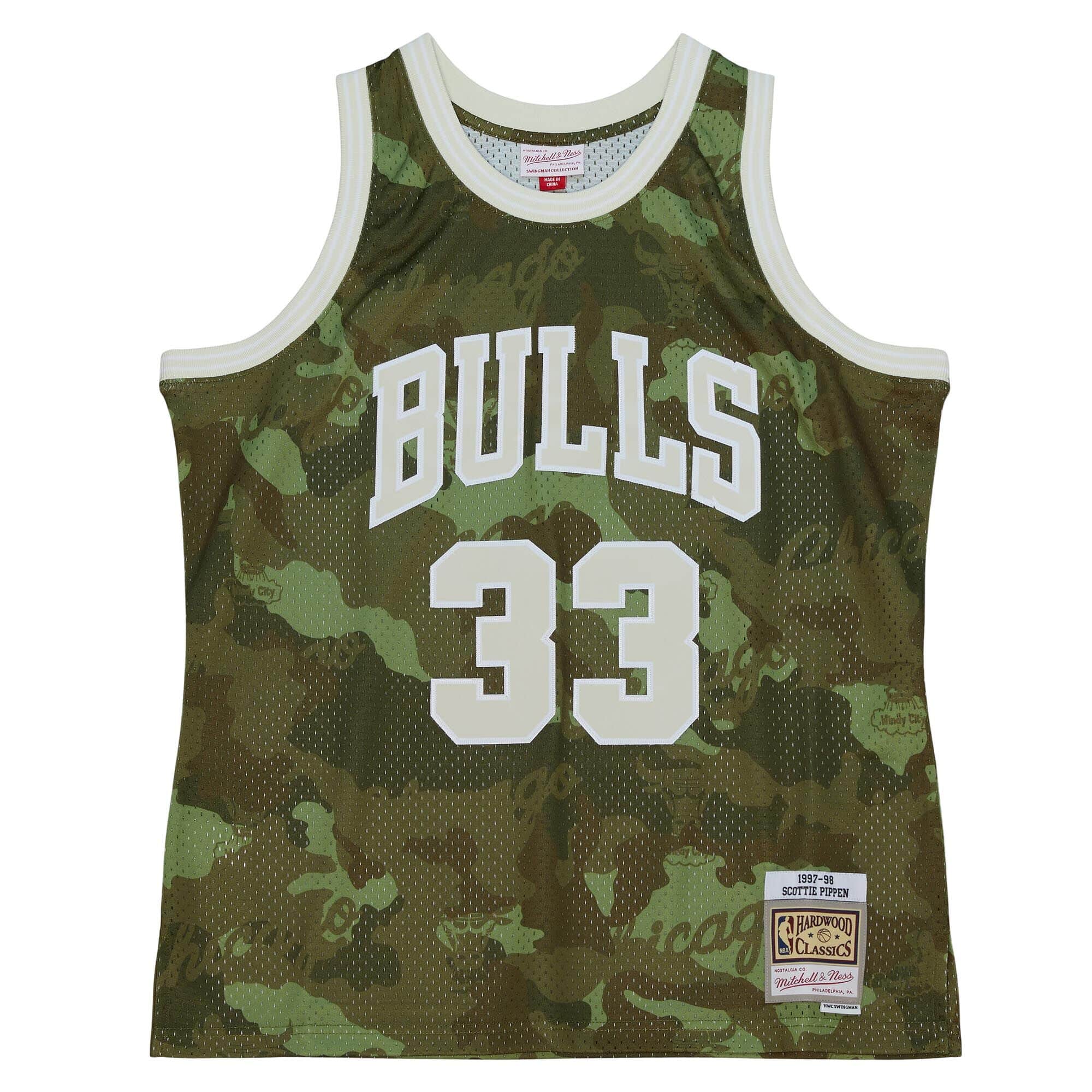 Ghost Green Camo Swingman Scottie Pippen Chicago Bulls 1997-98 Jersey - PersonalJerseys