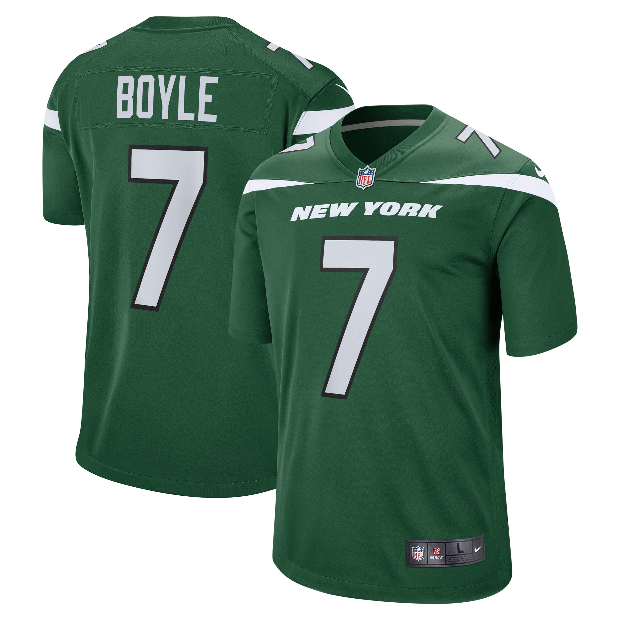 Tim Boyle New York Jets Nike Game Jersey - Gotham Green - PersonalJerseys