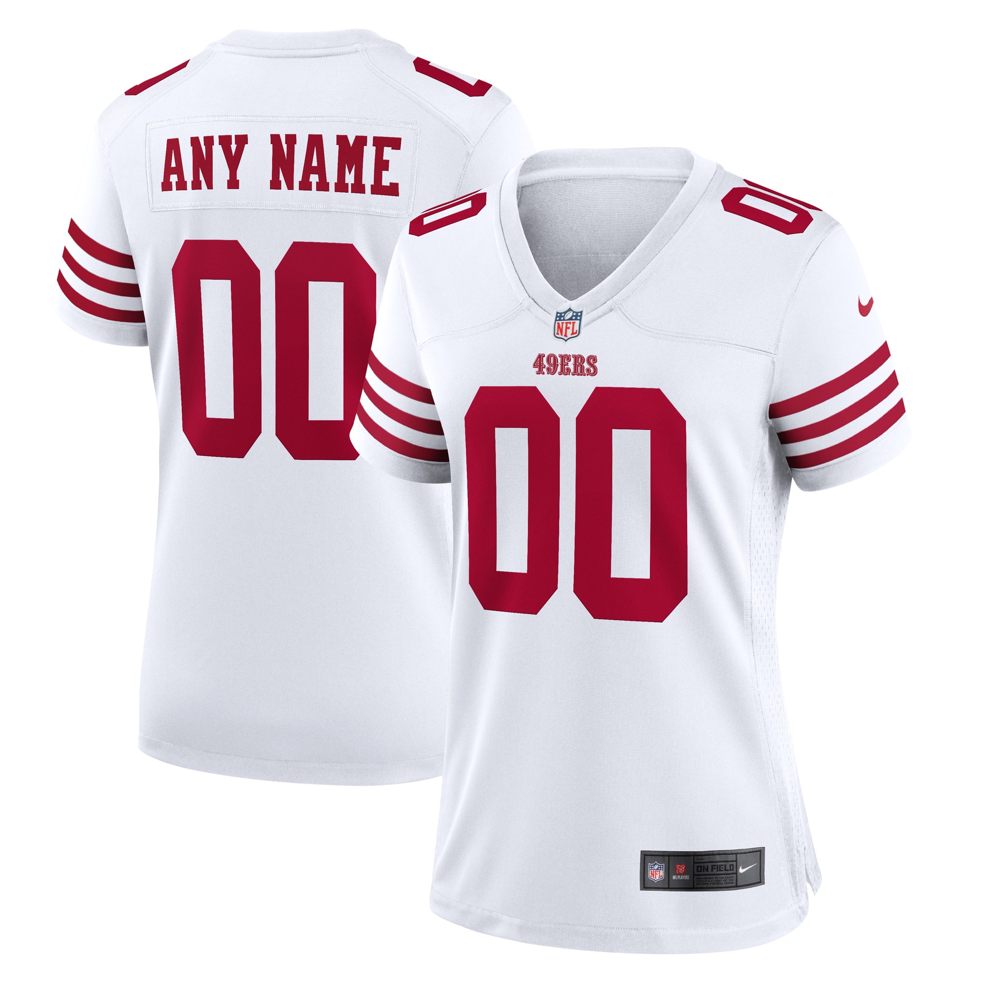 San Francisco 49ers Nike Women's Game Custom Jersey - White - PersonalJerseys