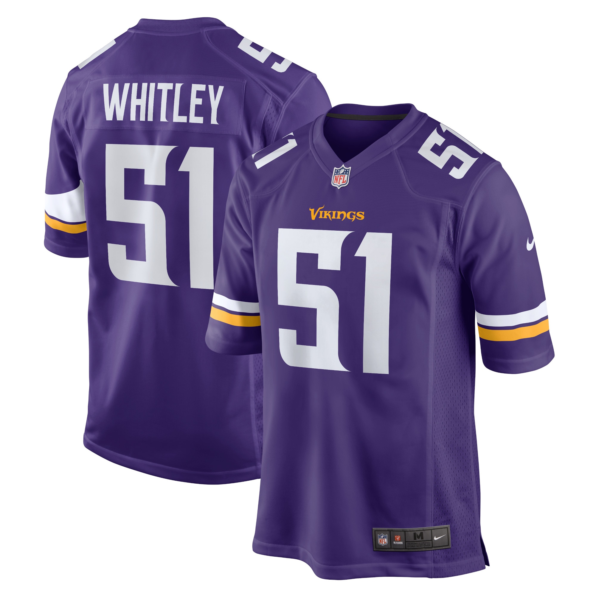 Minnesota Vikings Benton Whitley Purple Home Game Player Jersey for Youth Women Men - Friend Lounge Store - Shop for All Things Jerseys Sports - PersonalJerseys