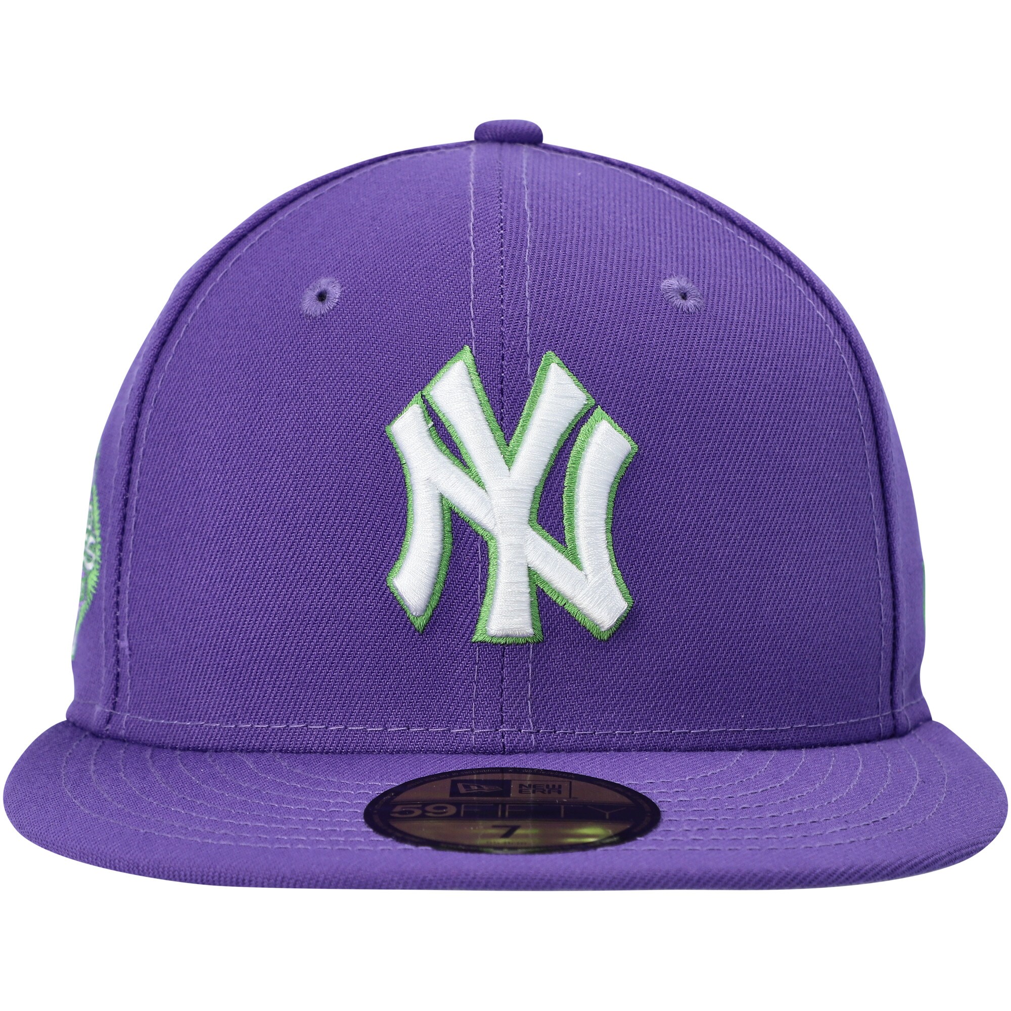 New York Yankees New Era Lime Side Patch 59FIFTY Fitted Hat - Purple - PersonalJerseys
