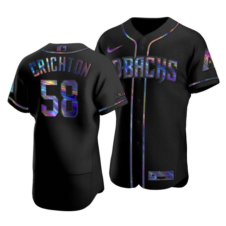 Men's Arizona Diamondbacks Stefan Crichton #58 Iridescent Logo Holographic Limited Jersey Black - Friend Lounge Store - Shop for All Things Jerseys Sports - PersonalJerseys