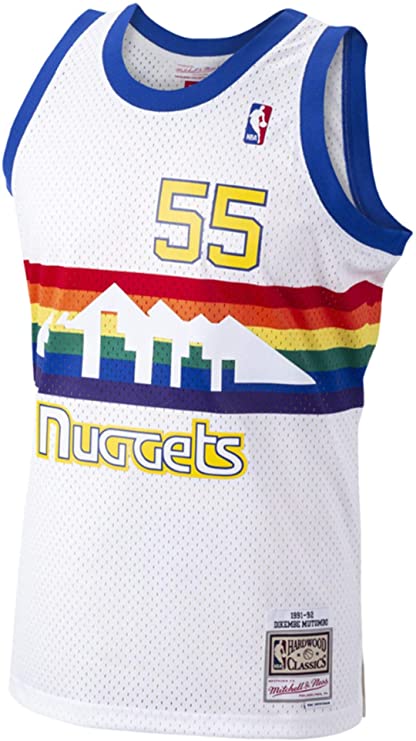 Men's Mitchell & Ness Dikembe Mutombo Denver Nuggets Men's White 1991-92 Swingman Jersey - PersonalJerseys