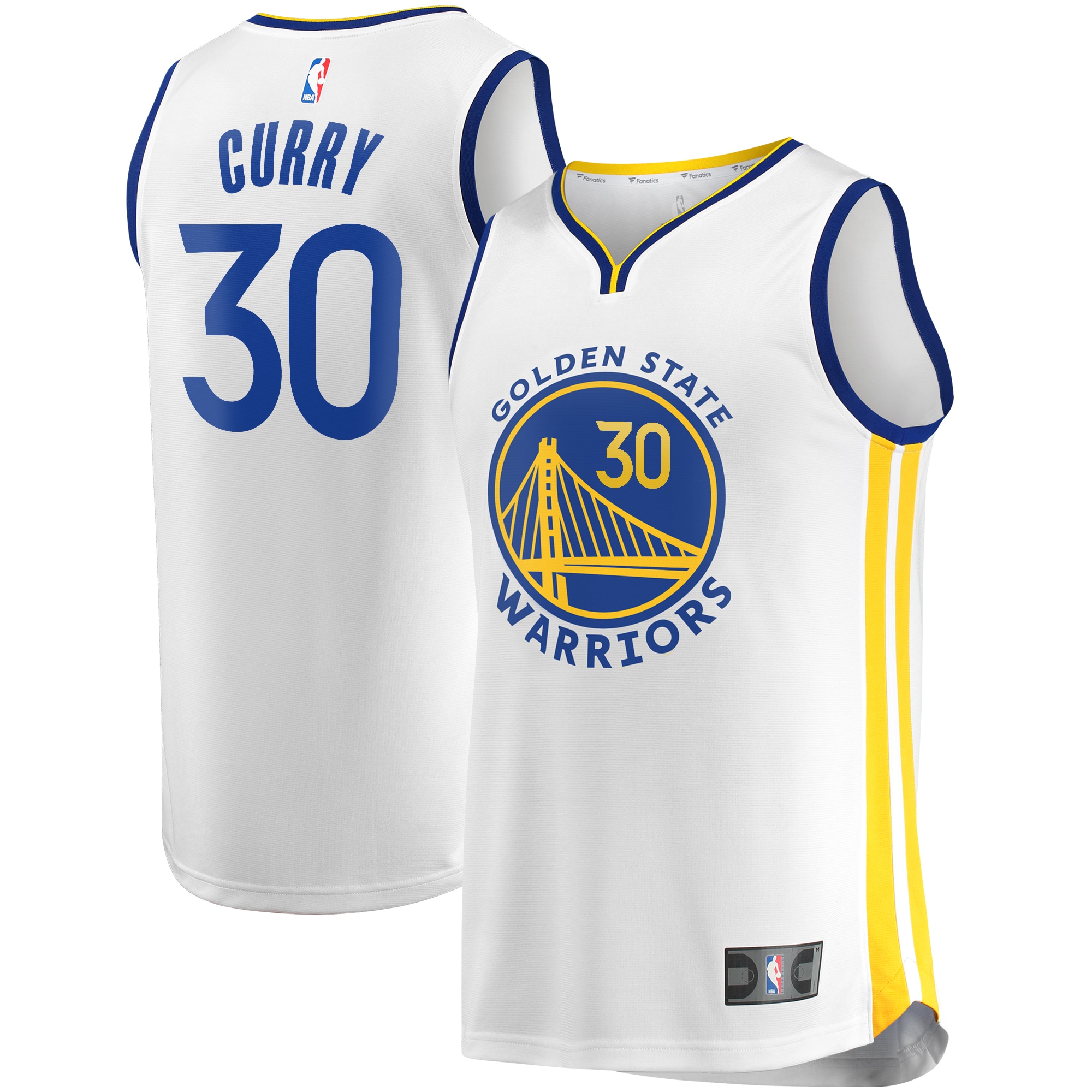 Stephen Curry Golden State Warriors Fanatics Branded Youth Fast Break Player Replica Jersey - Association Edition - White - PersonalJerseys
