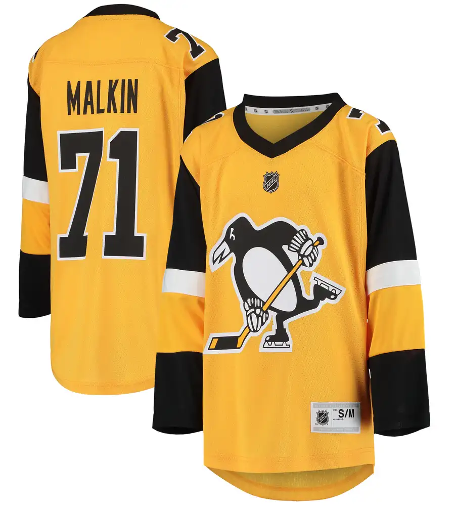 Evgeni Malkin Pittsburgh Penguins Youth 201819 Alternate Replica Player Jersey - Gold - Friend Lounge Store - Shop for All Things Jerseys Sports - PersonalJerseys