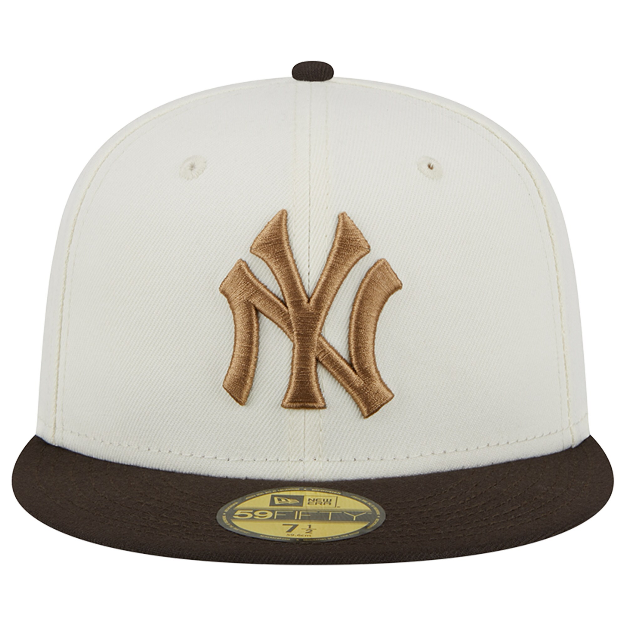 New York Yankees New Era 1956 World Series 59FIFTY Fitted Hat - White/Brown - PersonalJerseys