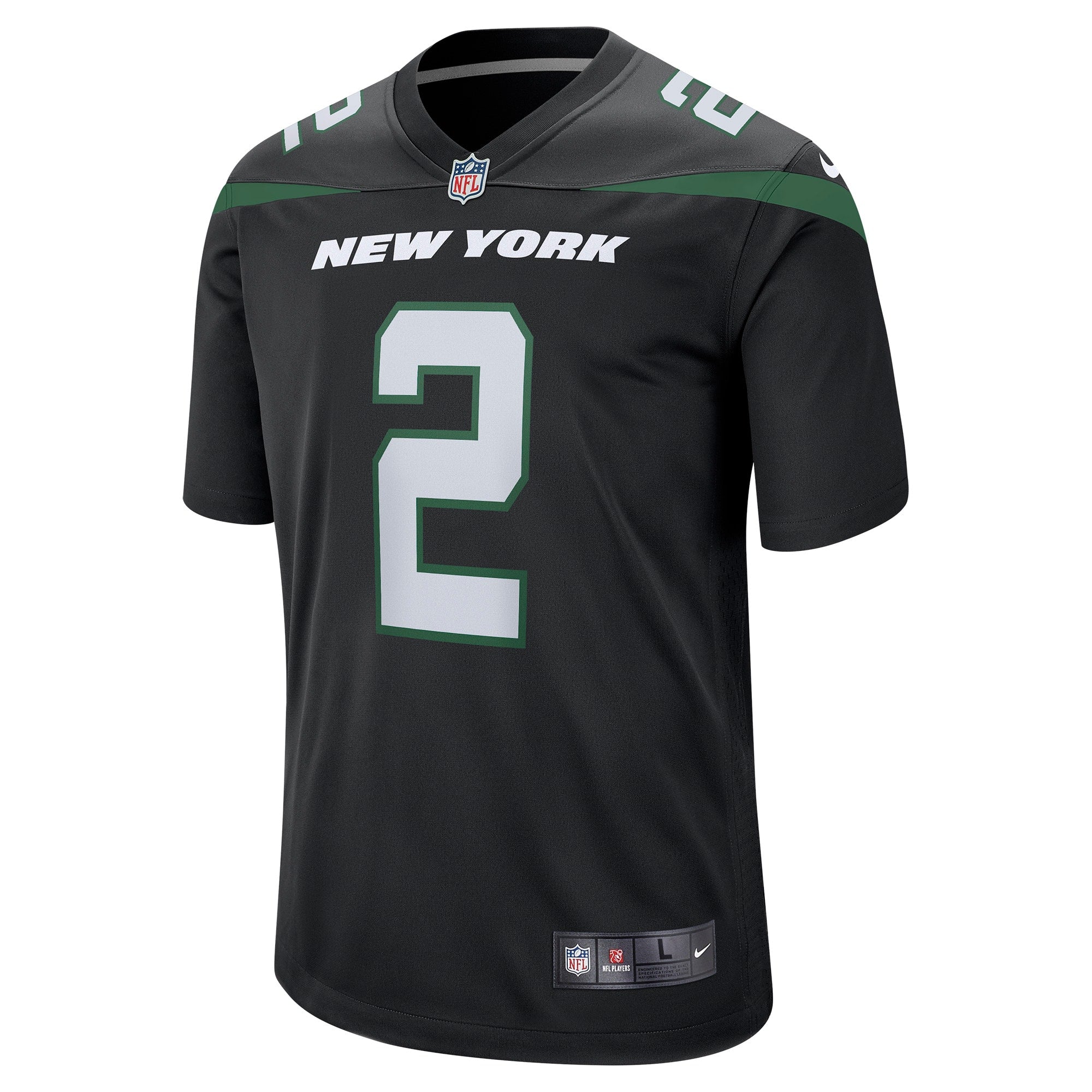 Men's Nike Zach Wilson Stealth Black New York Jets Game Jersey - PersonalJerseys