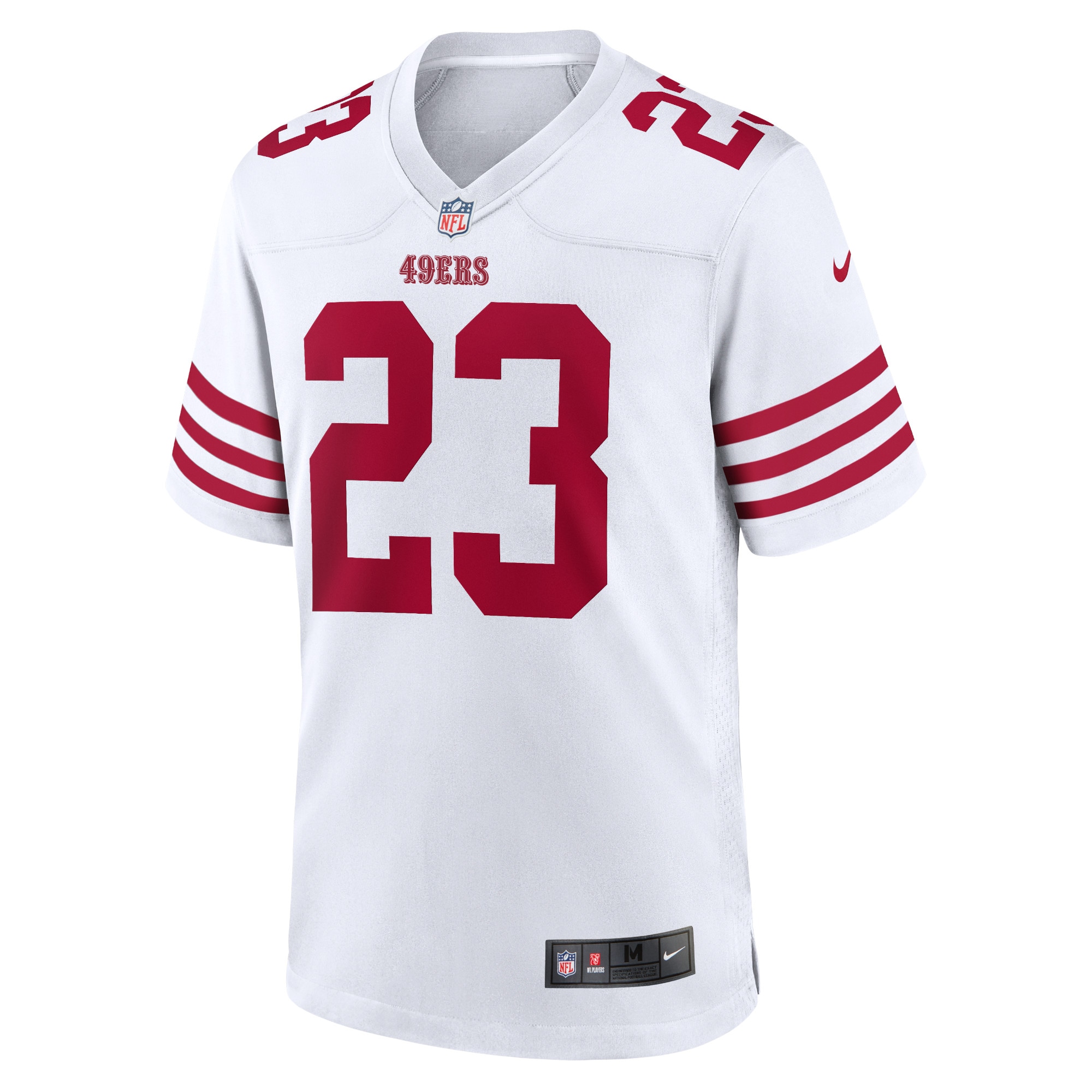 San Francisco 49ers Christian McCaffrey White Game Player Jersey for Youth Women Men - Friend Lounge Store - Shop for All Things Jerseys Sports - PersonalJerseys