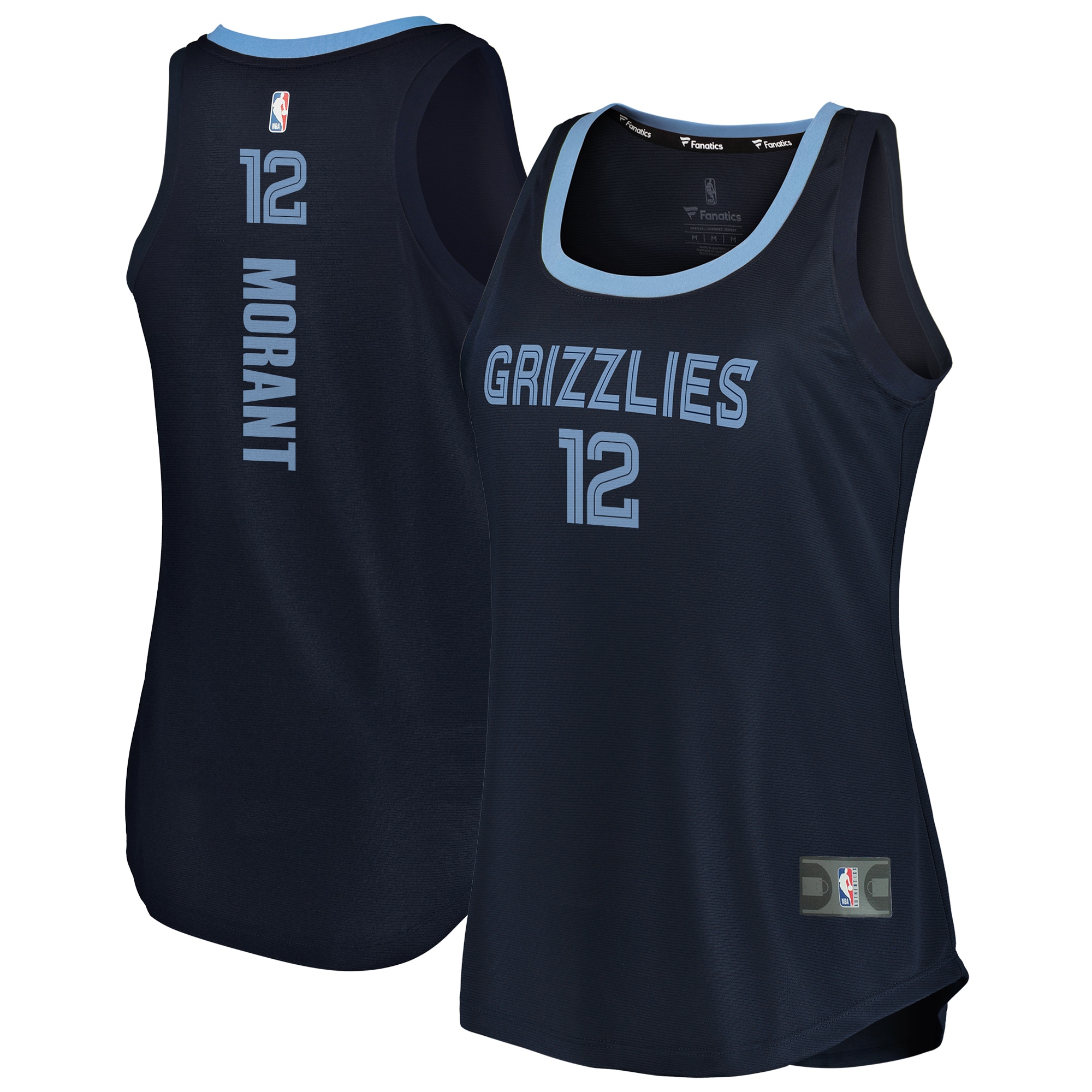 Ja Morant Memphis Grizzlies Fanatics Branded Women's 2019/20 Fast Break Team Tank Jersey - Icon Edition - Navy - PersonalJerseys