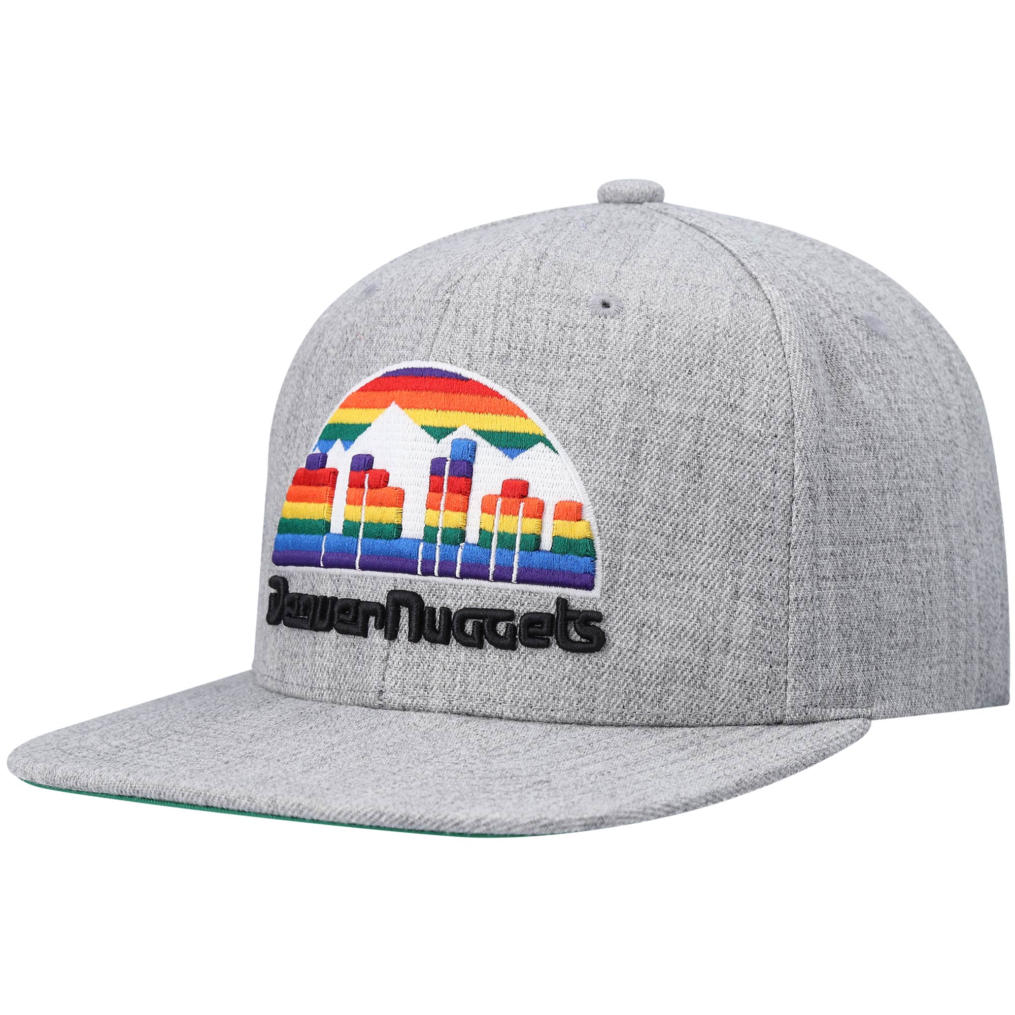 Denver Nuggets Mitchell & Ness Hardwood Classics Team 2.0 Snapback Hat - Heathered Gray - PersonalJerseys