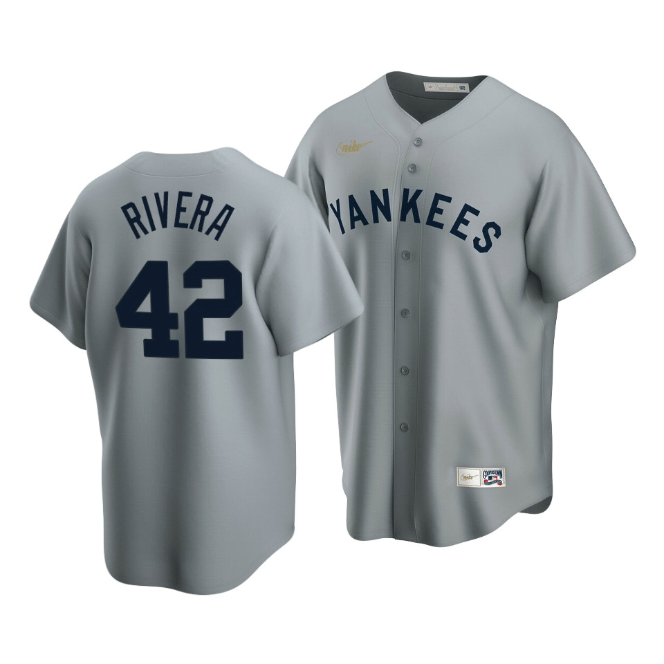 Men's New York Yankees Mariano Rivera #42 Cooperstown Collection Gray Road Jersey - Friend Lounge Store - Shop for All Things Jerseys Sports - PersonalJerseys