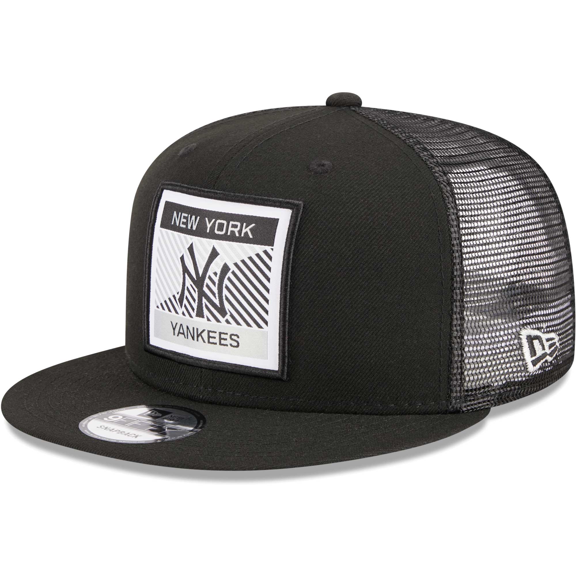 New York Yankees New Era Scratch Squared Trucker 9FIFTY Snapback Hat - Black - PersonalJerseys