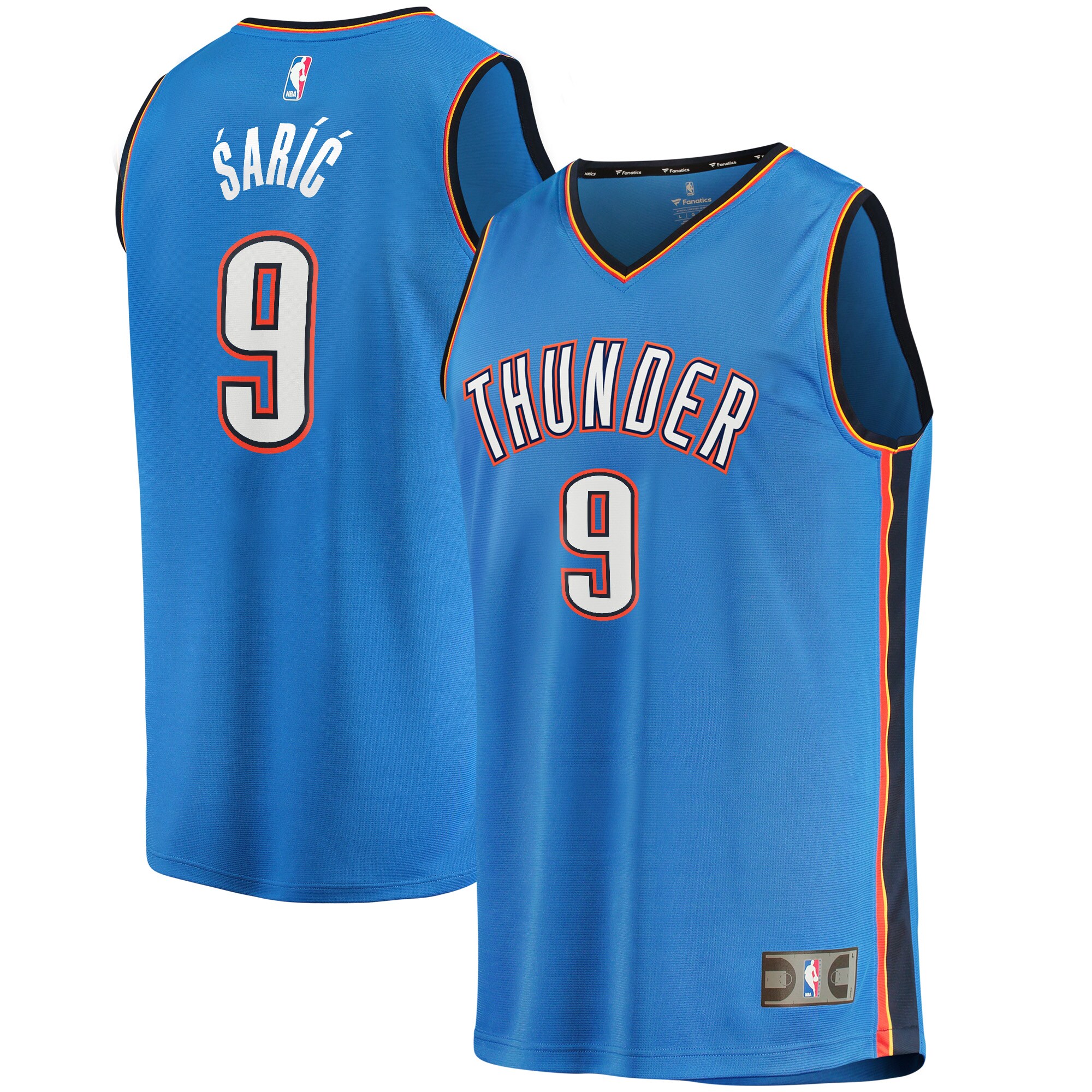 Dario Saric Oklahoma City Thunder Fanatics Branded Youth Fast Break Player Jersey - Icon Edition - Blue - PersonalJerseys