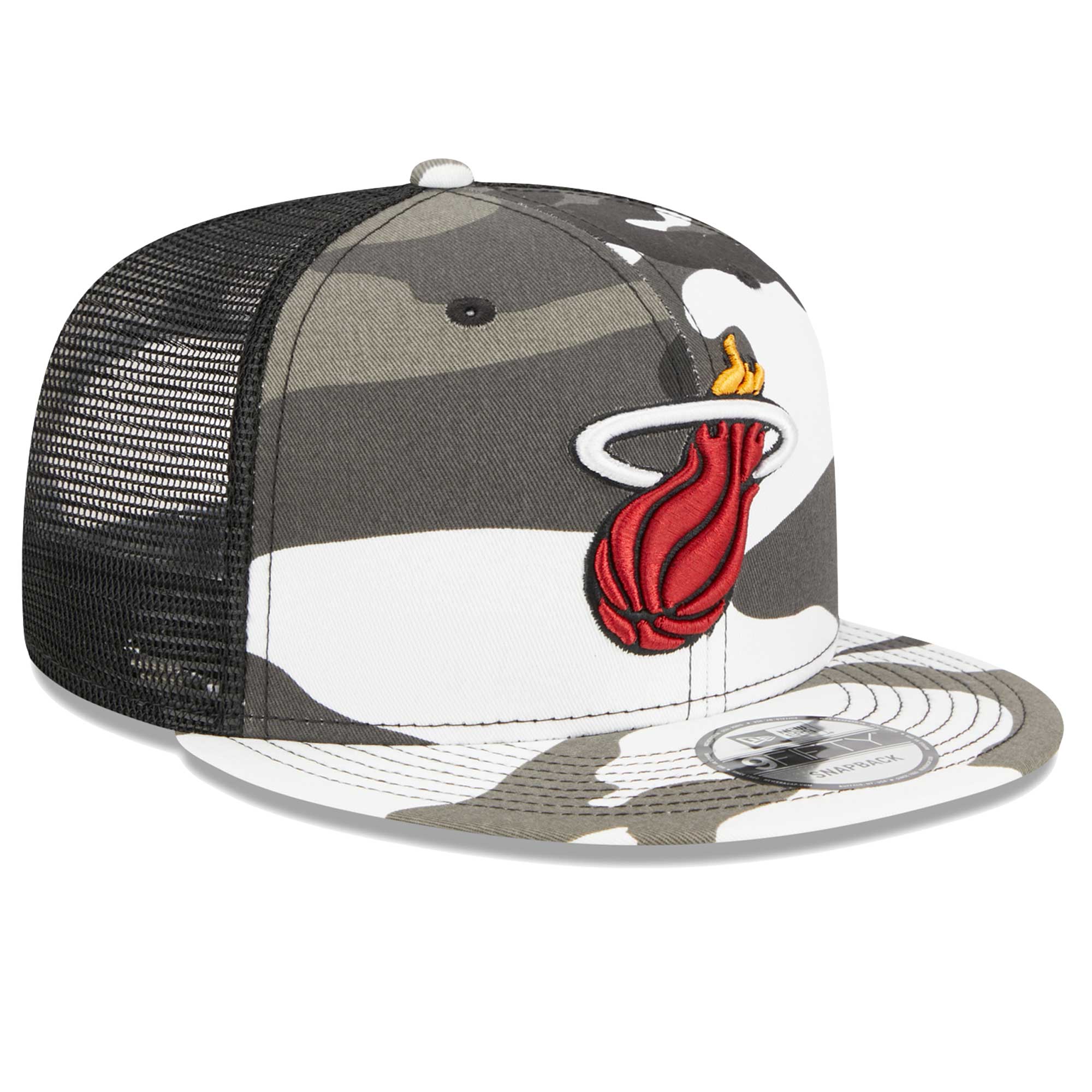 Miami Heat New Era Snow Camo Meshback 9FIFTY Snapback Hat - Camo - PersonalJerseys