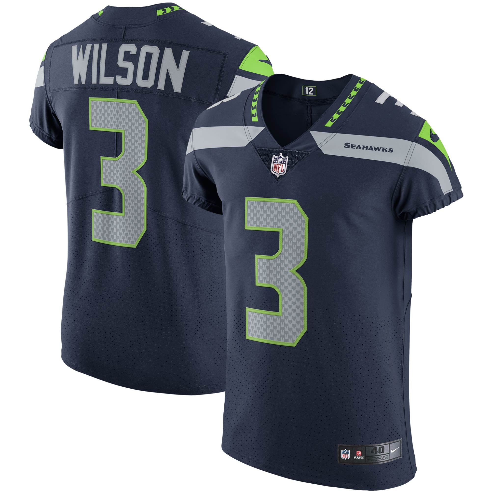 Men's Nike  Russell Wilson  College Navy Seattle Seahawks Vapor Elite Player Jersey - PersonalJerseys