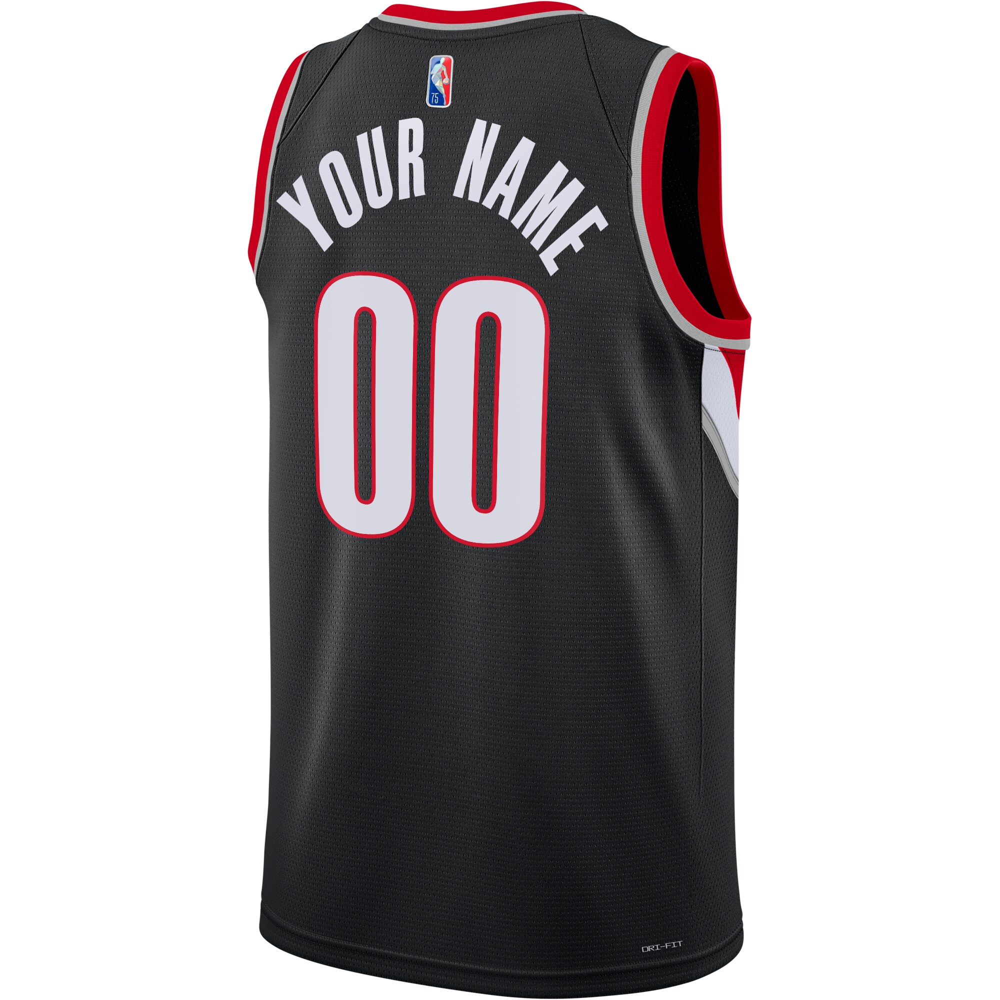 Portland Trail Blazers Nike 2021/22 Diamond Swingman Custom Jersey - Icon Edition - Black - PersonalJerseys
