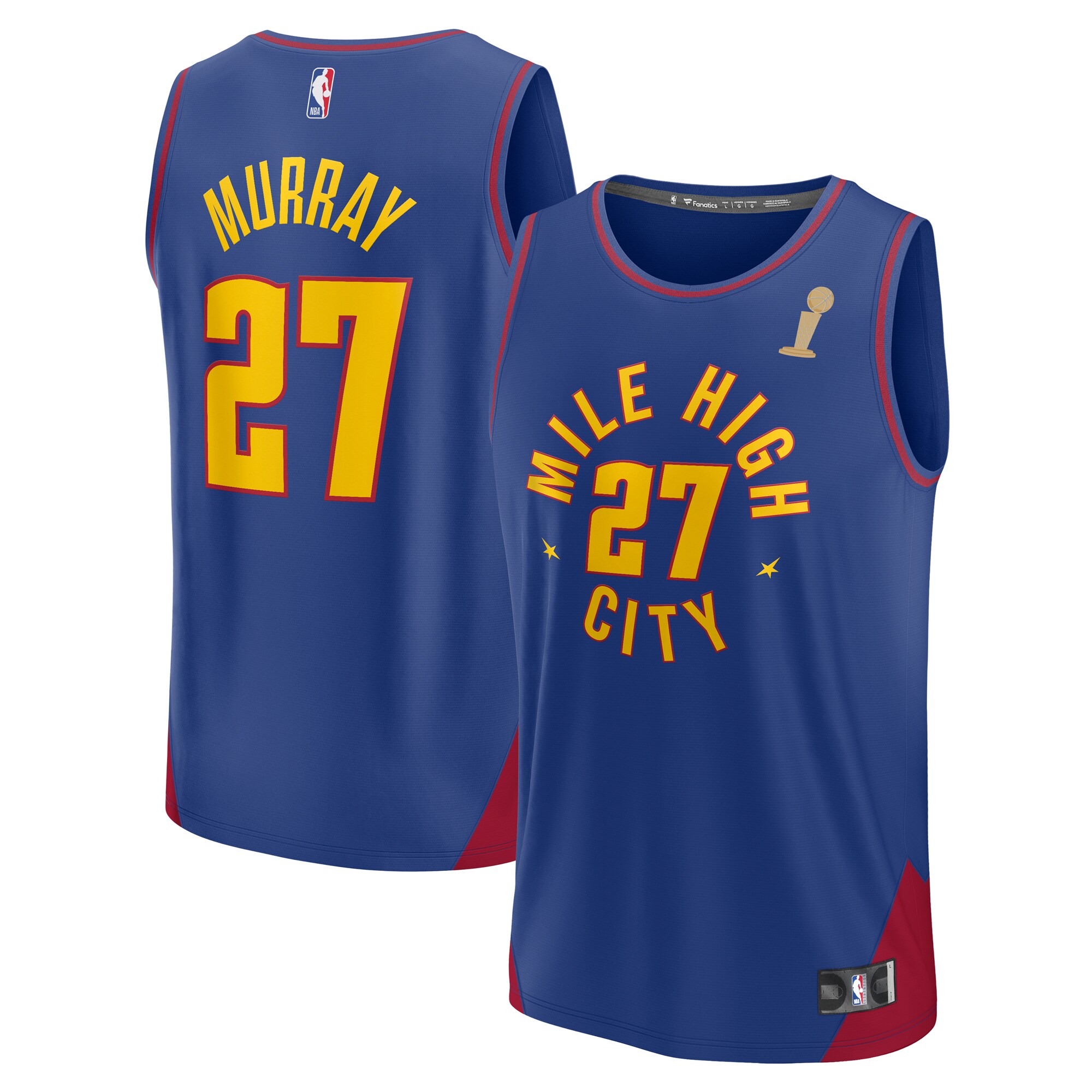 Jamal Murray Denver Nuggets Fanatics Branded Blue 2023 NBA Finals Champions Fast Break Player Jersey - Statement Edition - PersonalJerseys