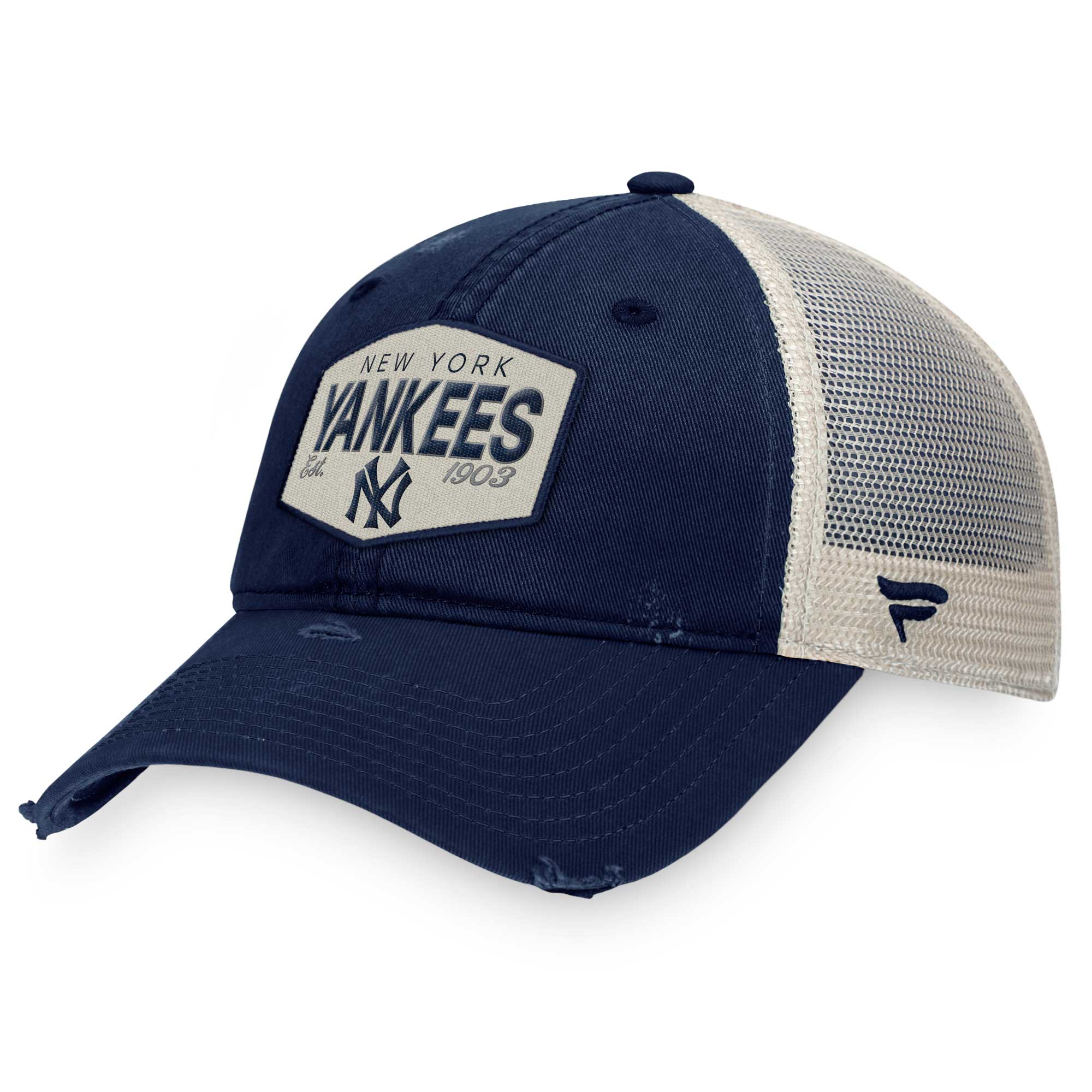New York Yankees Fanatics Branded Patch Trucker Adjustable Hat - Navy - PersonalJerseys