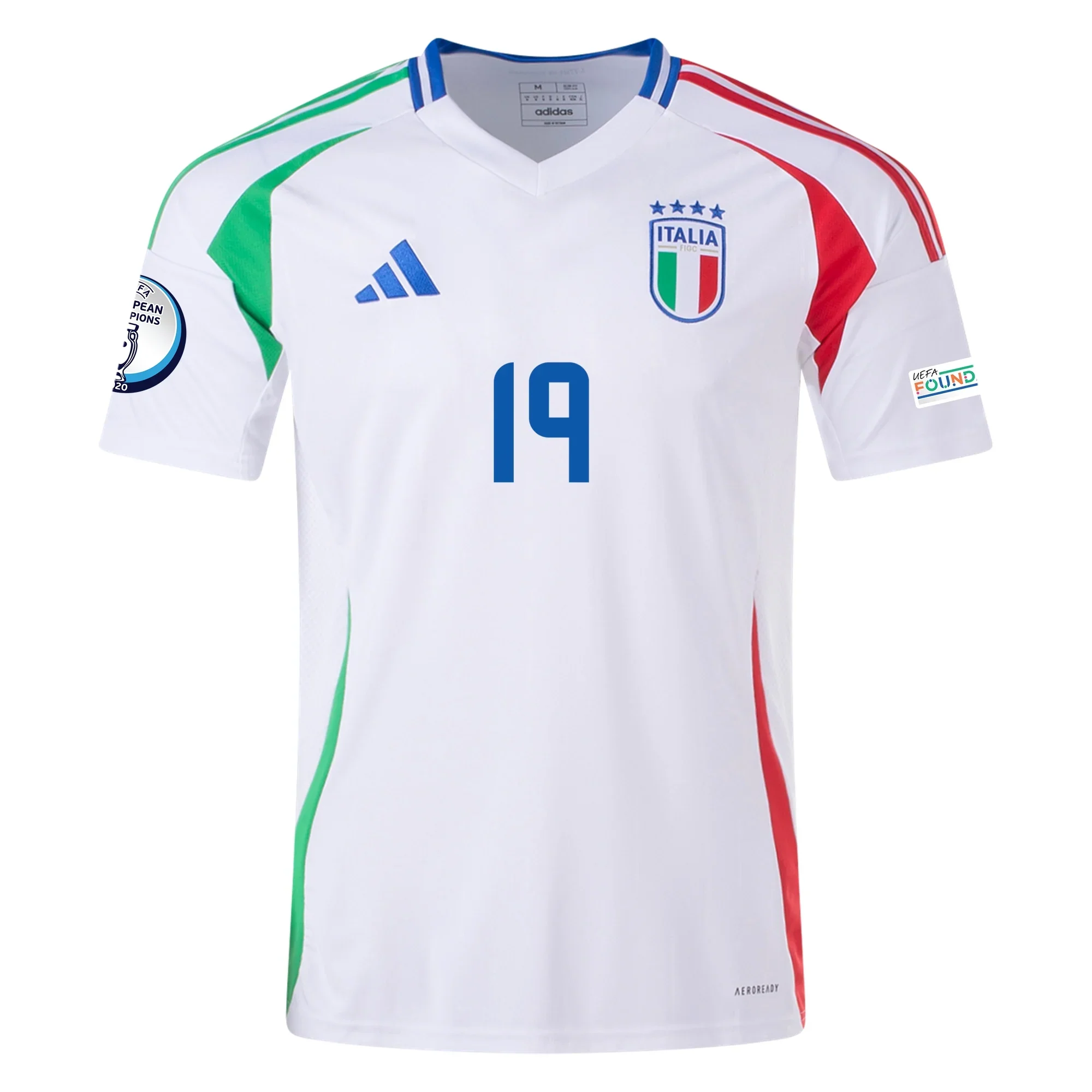 adidas Italy Leonardo Bonucci Away Jersey w/ Euro 2024 Patches 24/25 (Blue) - PersonalJerseys