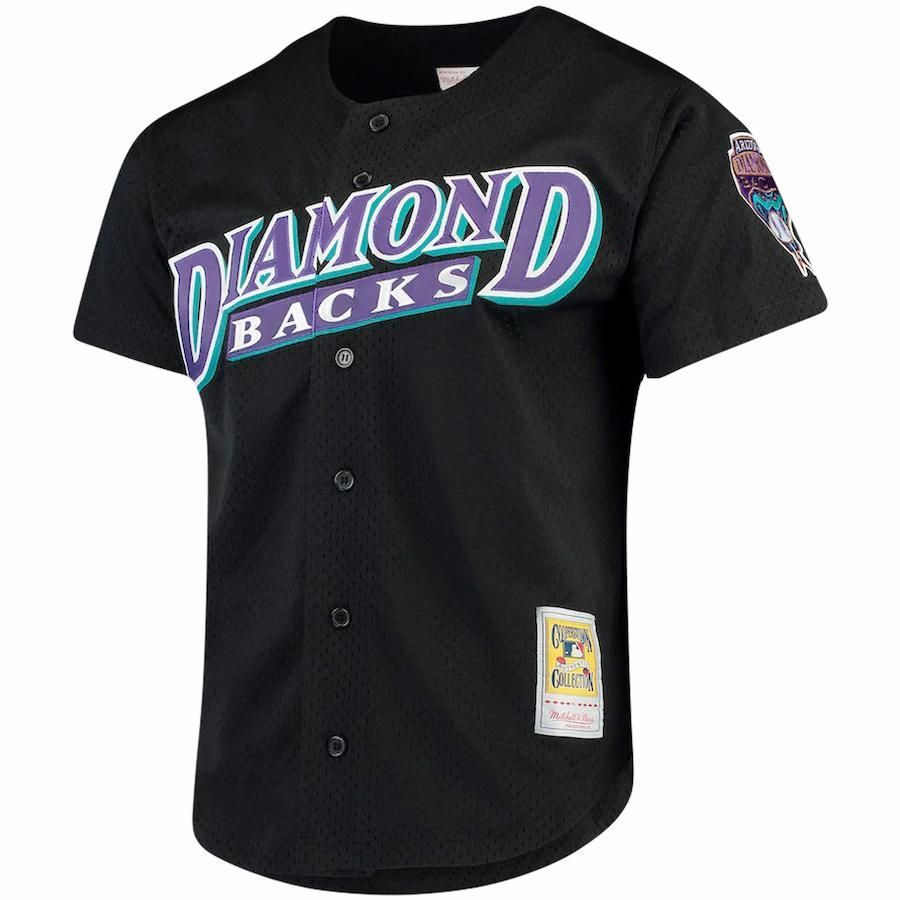 Randy Johnson Arizona Diamondbacks Mitchell And Ness Big And Tall Cooperstown Collection Mesh Button-Up Jersey- Black - Friend Lounge Store - Shop for All Things Jerseys Sports - PersonalJerseys