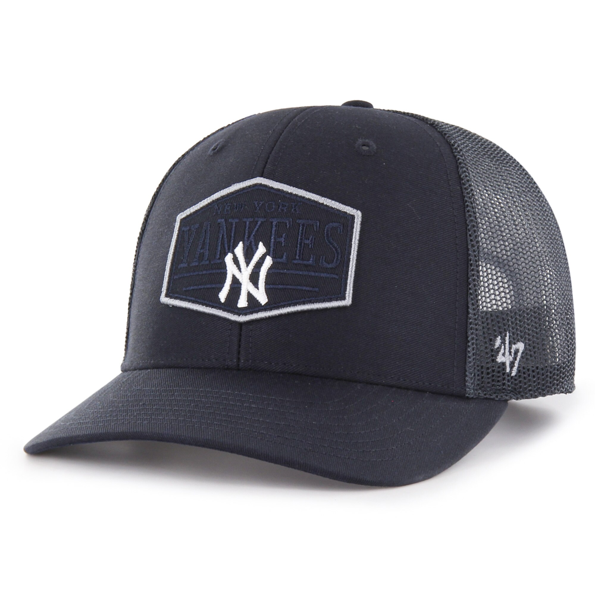 New York Yankees '47 Ridgeline Tonal Patch Trucker Adjustable Hat - Navy - PersonalJerseys