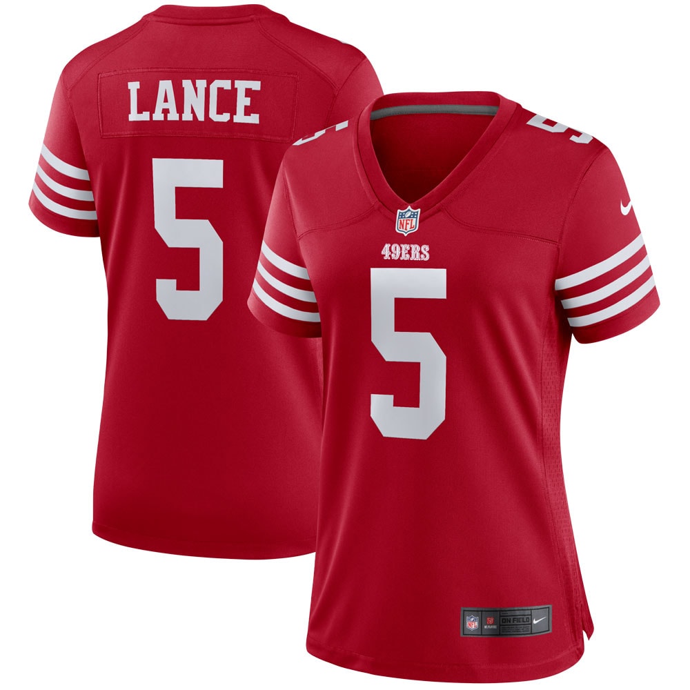 San Francisco 49ers Trey Lance Scarlet Team Game Jersey for Youth Women Men - Friend Lounge Store - Shop for All Things Jerseys Sports - PersonalJerseys
