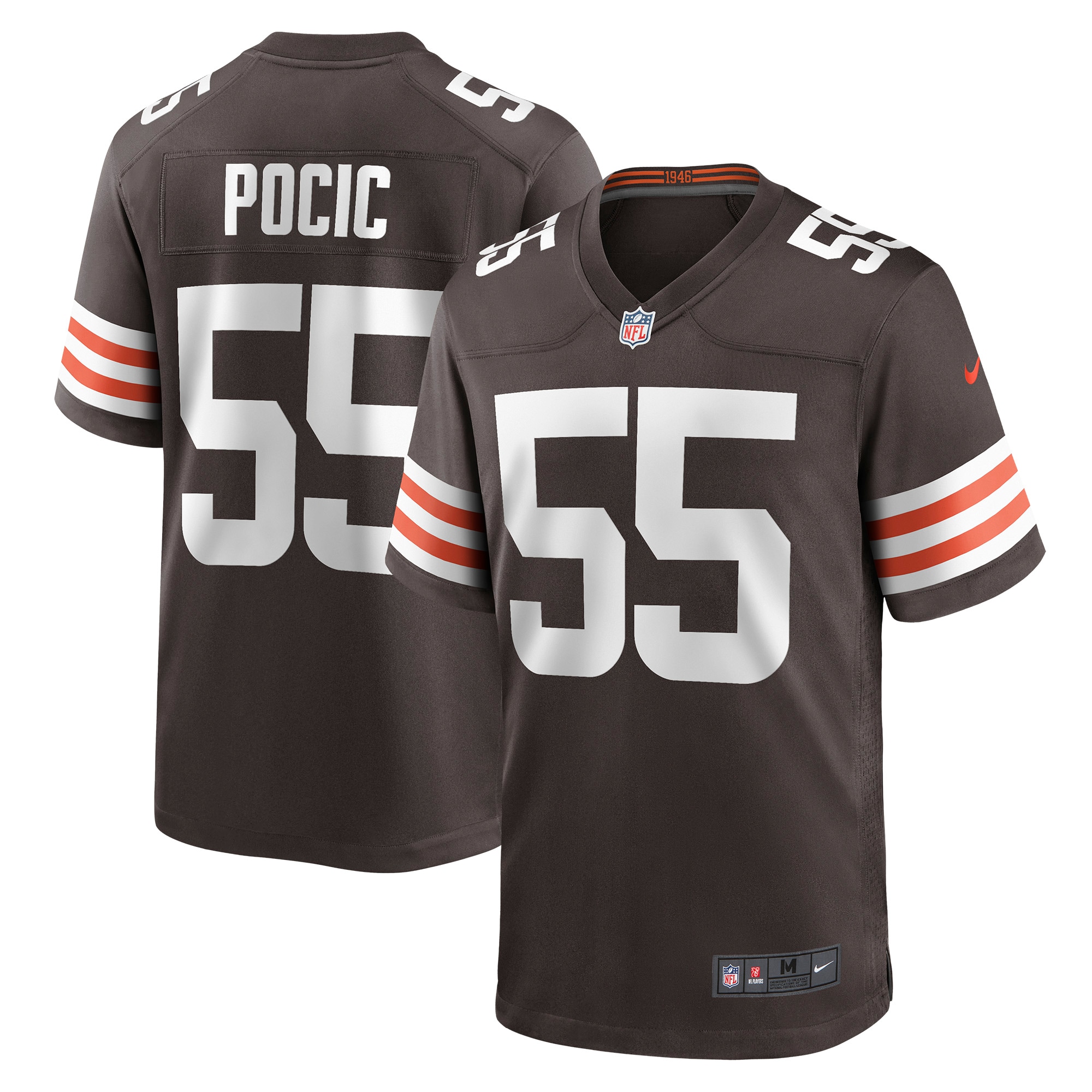 Cleveland Browns Ethan Pocic Brown Game Jersey for Youth Women Men - Friend Lounge Store - Shop for All Things Jerseys Sports - PersonalJerseys