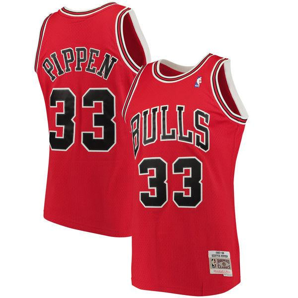 Mens Chicago Bulls Scottie Pippen Mitchell & Ness Red 1997-98 Hardwood Classics Swingman Jersey - PersonalJerseys