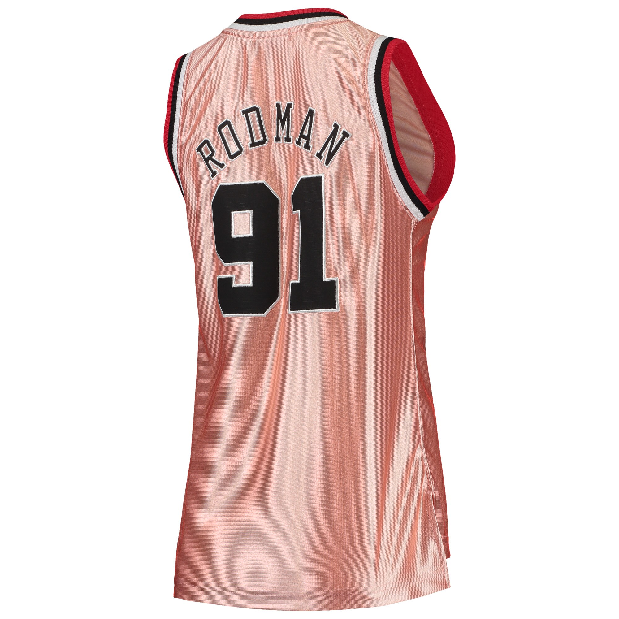 Dennis Rodman Chicago Bulls Mitchell &Ness Women's 75th Anniversary Rose Gold 1997 Swingman Jersey - Pink - PersonalJerseys