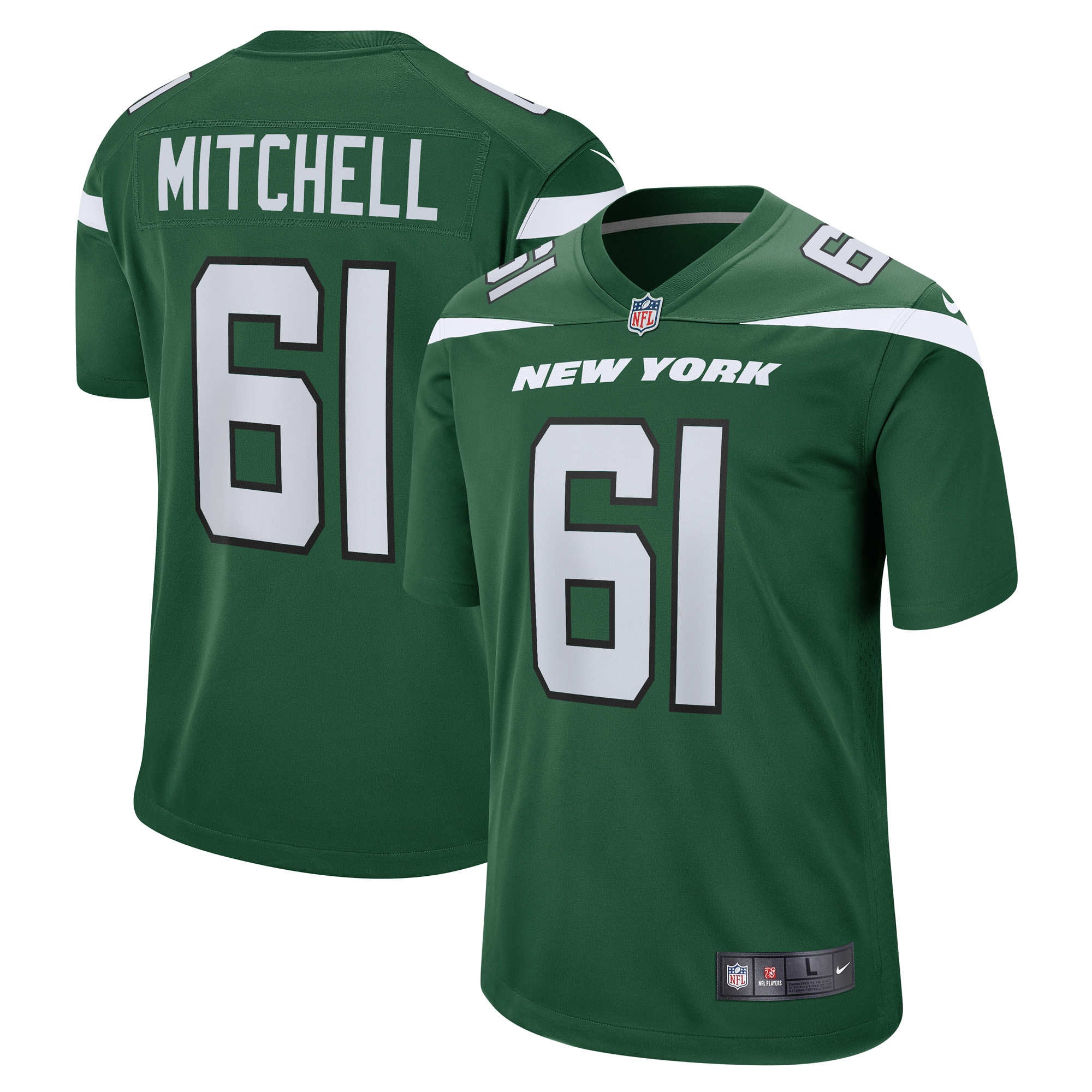New York Jets Max Mitchell Gotham Green Game Player Jersey for Youth Women Men - Friend Lounge Store - Shop for All Things Jerseys Sports - PersonalJerseys