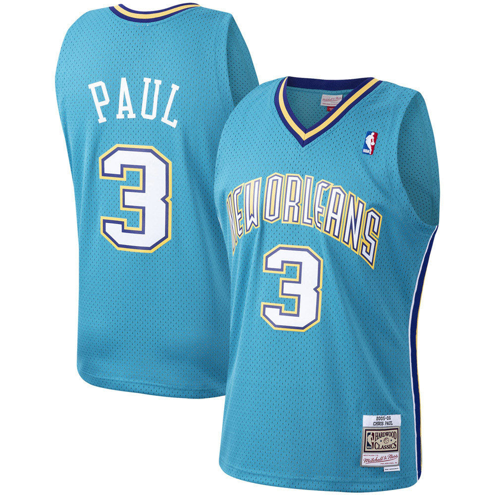 Men's New Orleans Hornets Chris Paul 2005-06 Hardwood Classics Jersey - Teal - PersonalJerseys