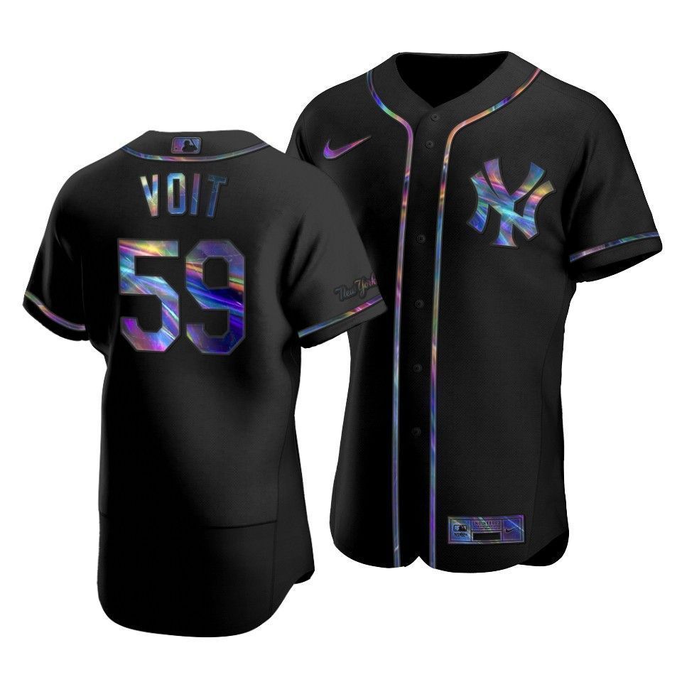 Men's New York Yankees Luke Voit #59 Iridescent Logo Holographic Limited Jersey Black - Friend Lounge Store - Shop for All Things Jerseys Sports - PersonalJerseys