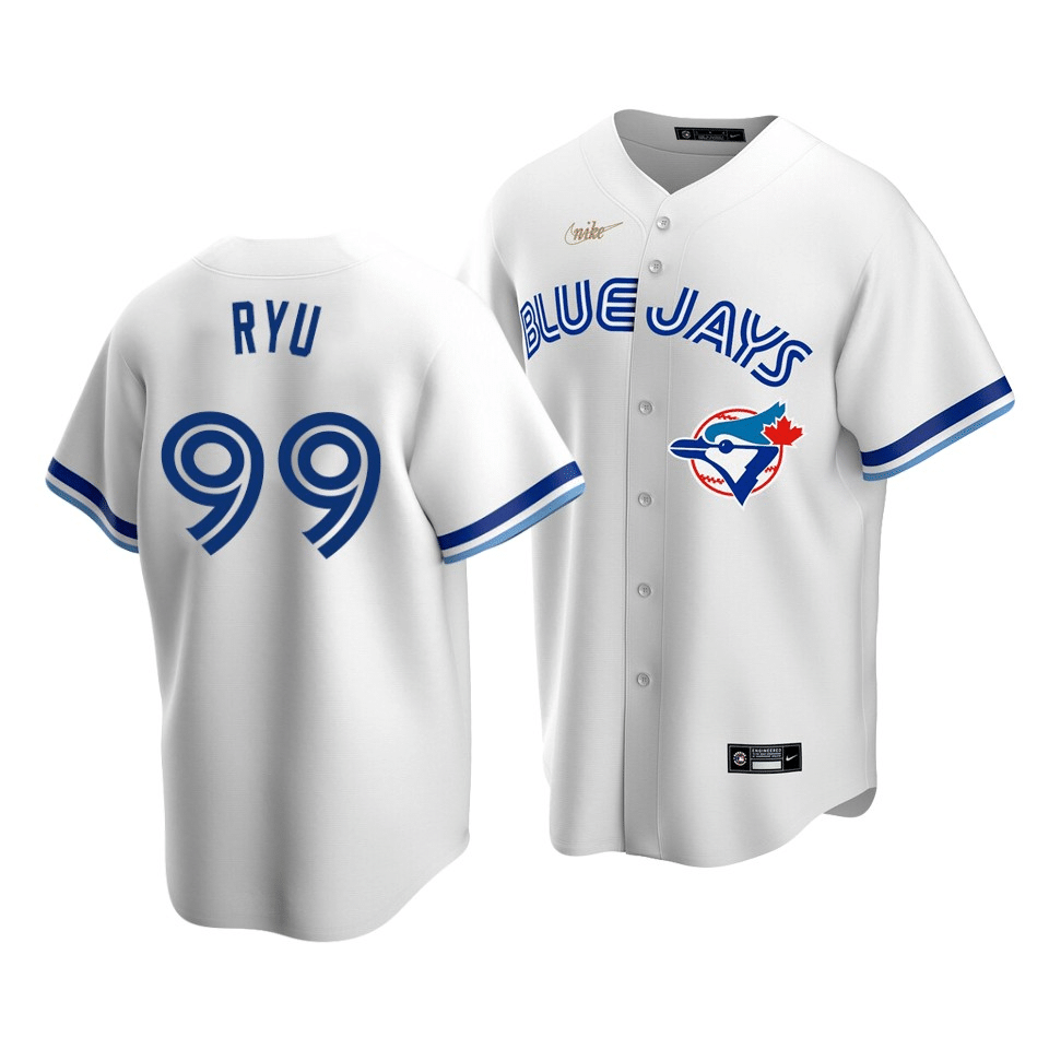 Men's Toronto Blue Jays Hyun-Jin Ryu #99 Cooperstown Collection White Home Jersey - Friend Lounge Store - Shop for All Things Jerseys Sports - PersonalJerseys