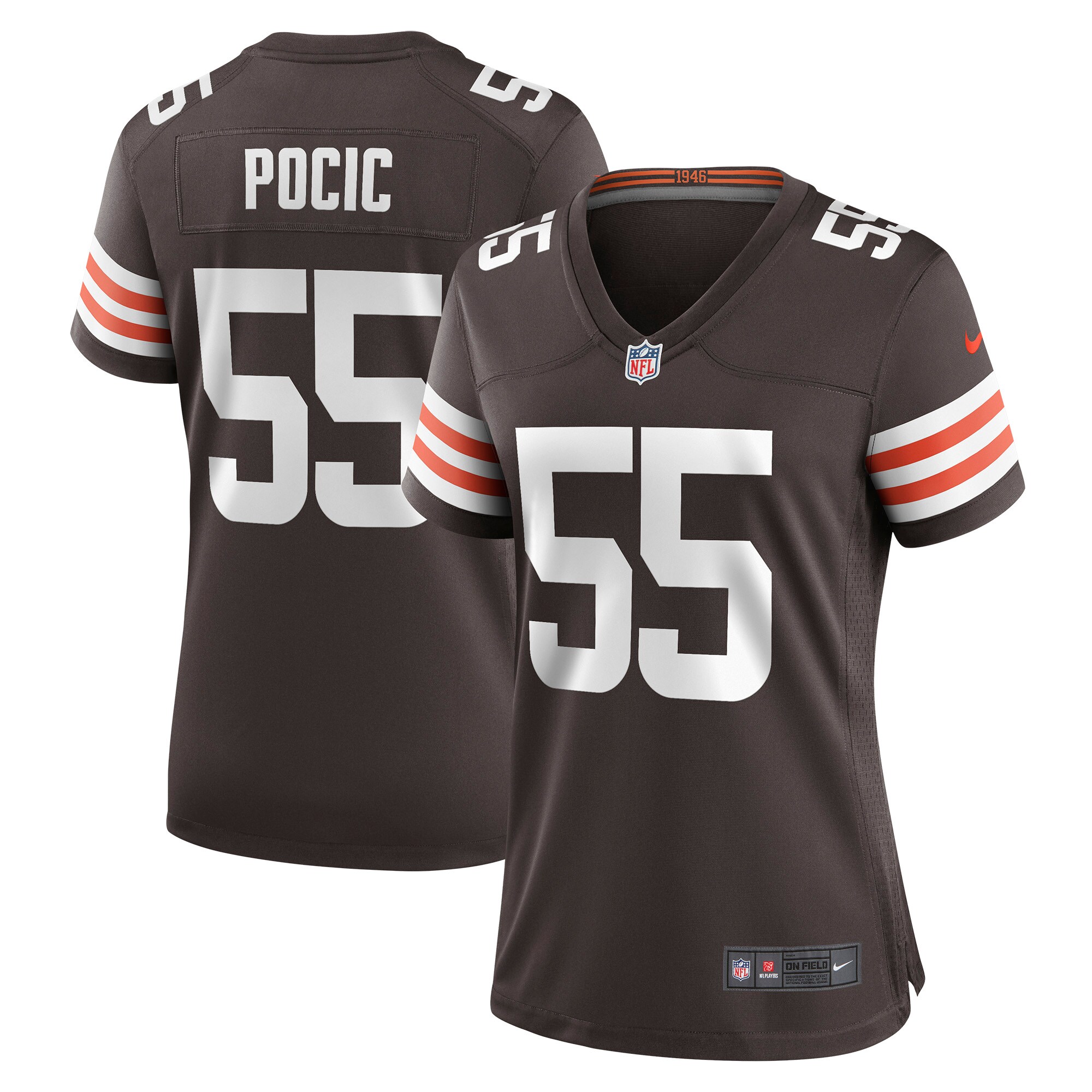 Cleveland Browns Ethan Pocic Brown Game Jersey for Youth Women Men - Friend Lounge Store - Shop for All Things Jerseys Sports - PersonalJerseys