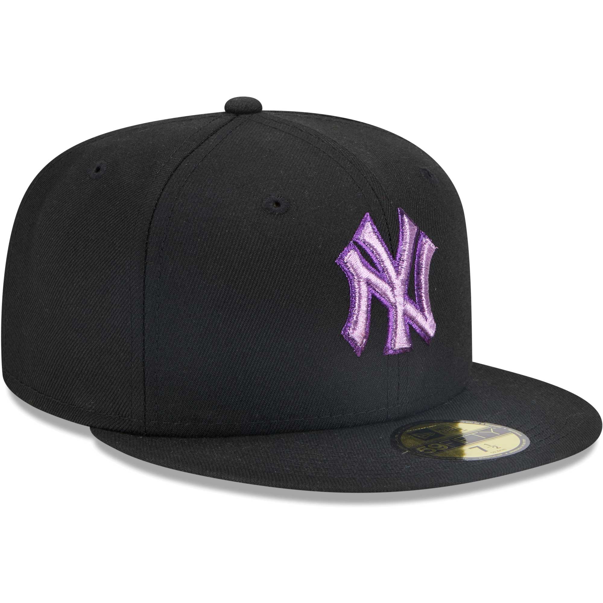 New York Yankees New Era Metallic Pop 59FIFTY Fitted Hat - Black - PersonalJerseys