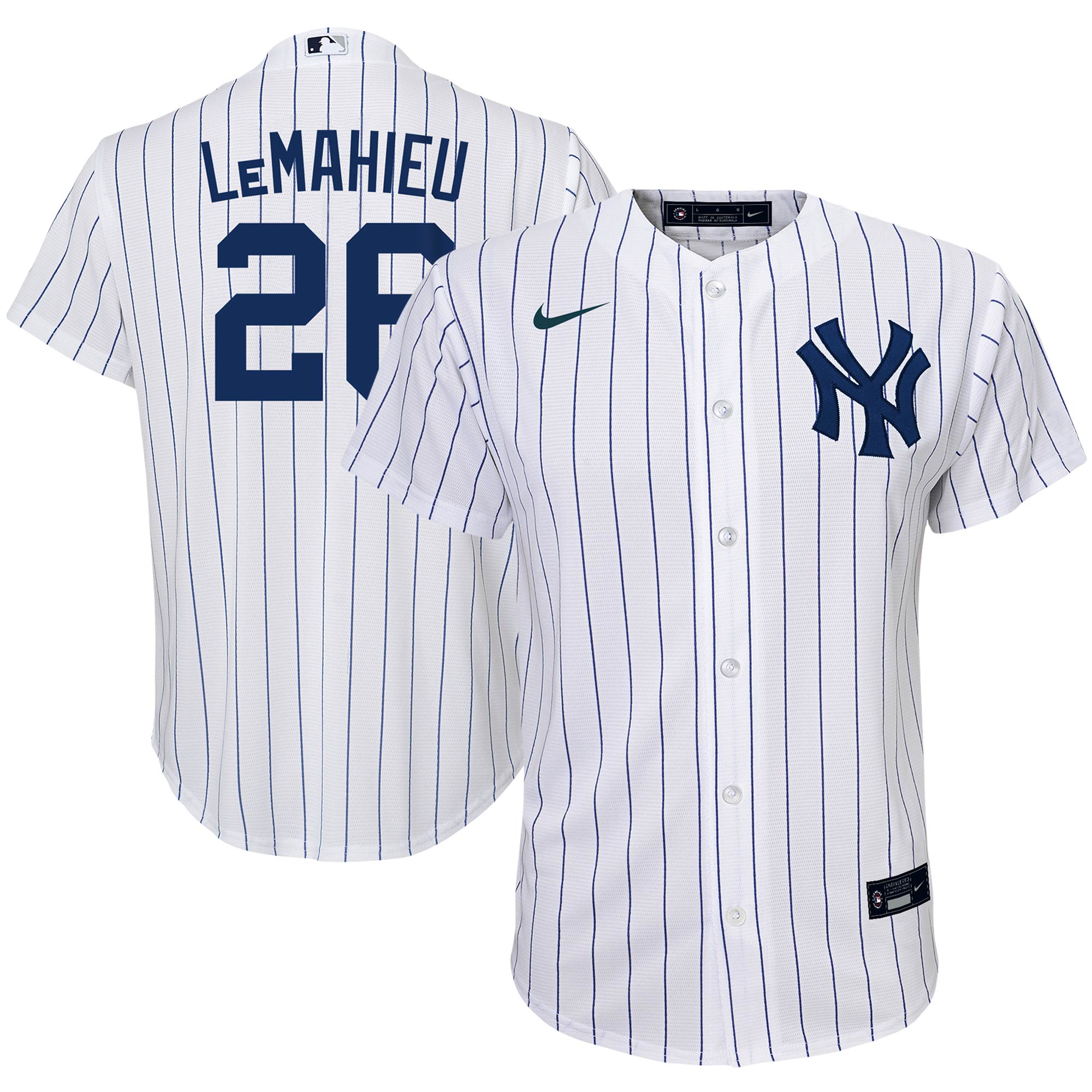 DJ LeMahieu New York Yankees Nike Youth Alternate Replica Player Jersey - White - PersonalJerseys