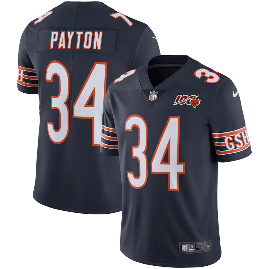 Walter Payton Chicago Bears Navy 100th Season Retired Limited Jersey - Friend Lounge Store - Shop for All Things Jerseys Sports - PersonalJerseys