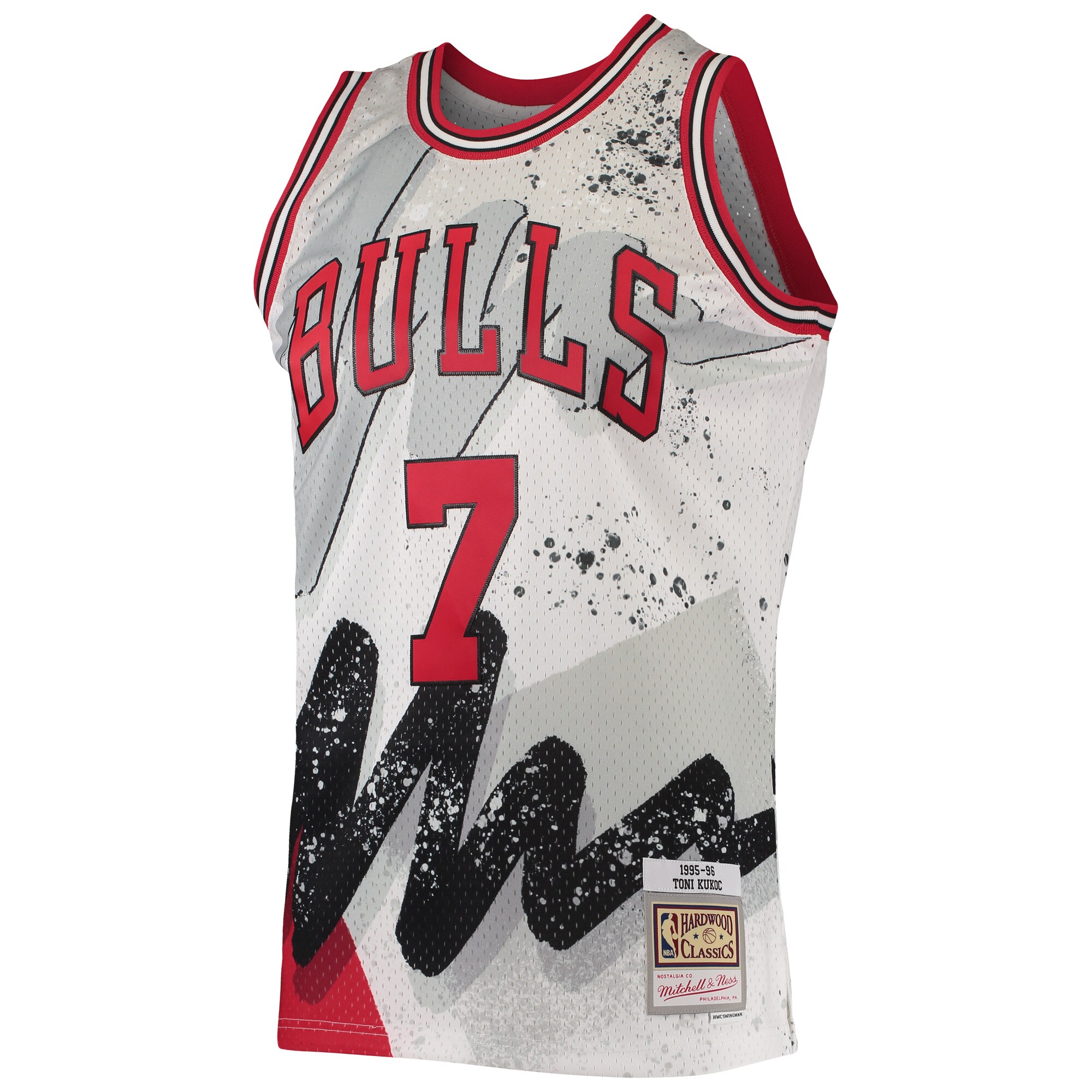 Toni Kukoc Chicago Bulls Mitchell &Ness Hardwood Classics 1995/96 Hyper Hoops Swingman Jersey - White - PersonalJerseys
