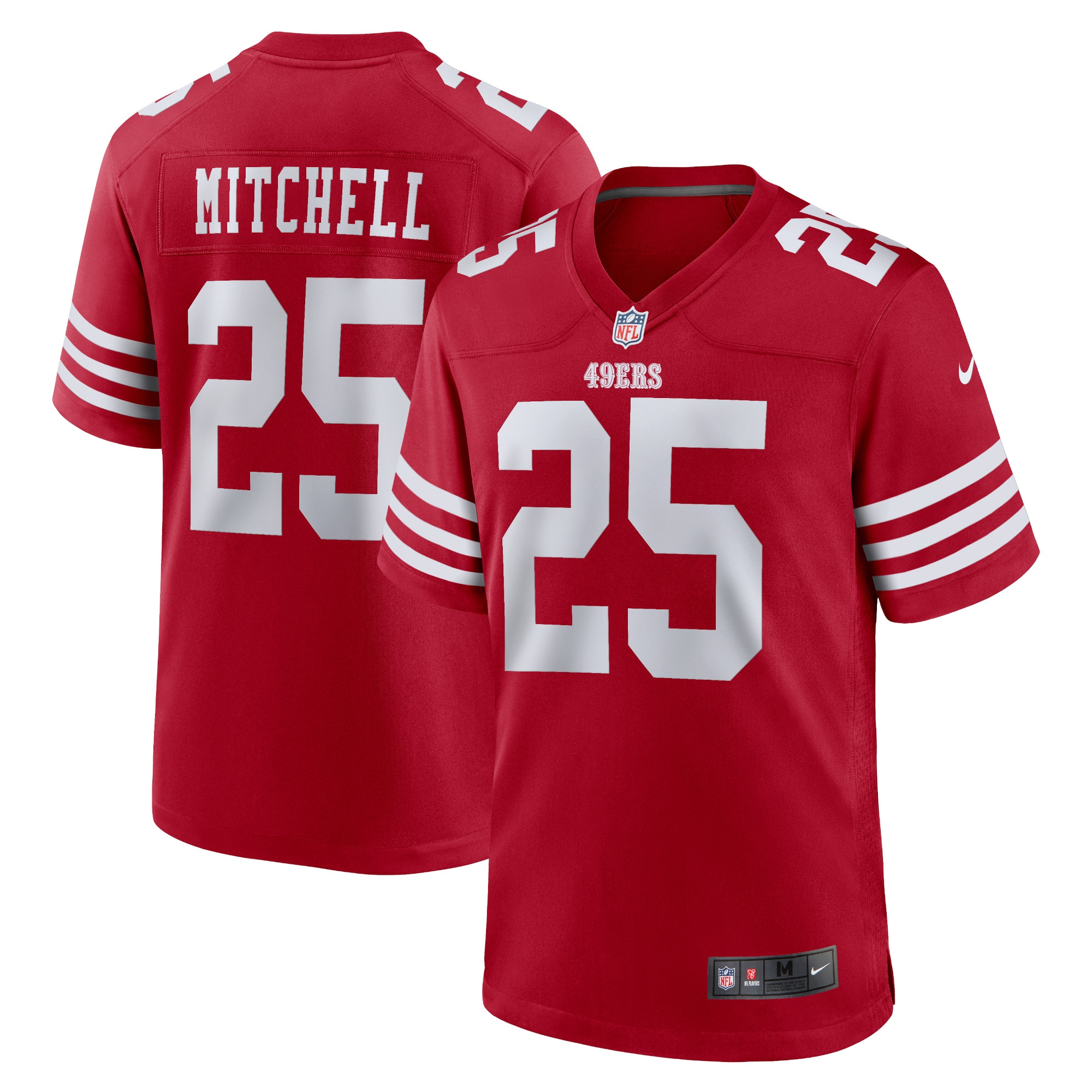 Elijah Mitchell San Francisco 49ers Nike Team Player Game Jersey - Scarlet - PersonalJerseys