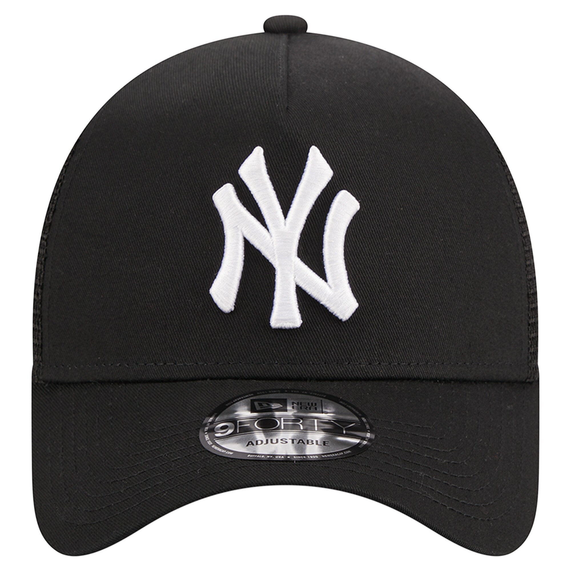 New York Yankees New Era A-Frame 9FORTY Trucker Adjustable Hat - Black - PersonalJerseys