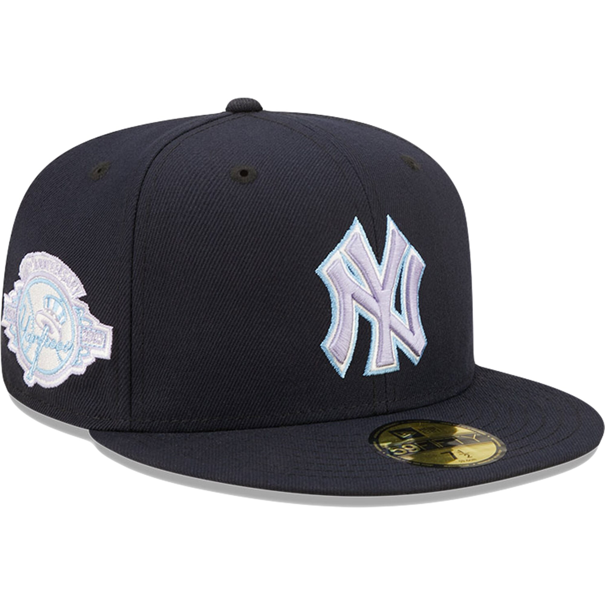 New York Yankees New Era 100th Anniversary Lavender Undervisor 59FIFTY Fitted Hat - Navy - PersonalJerseys