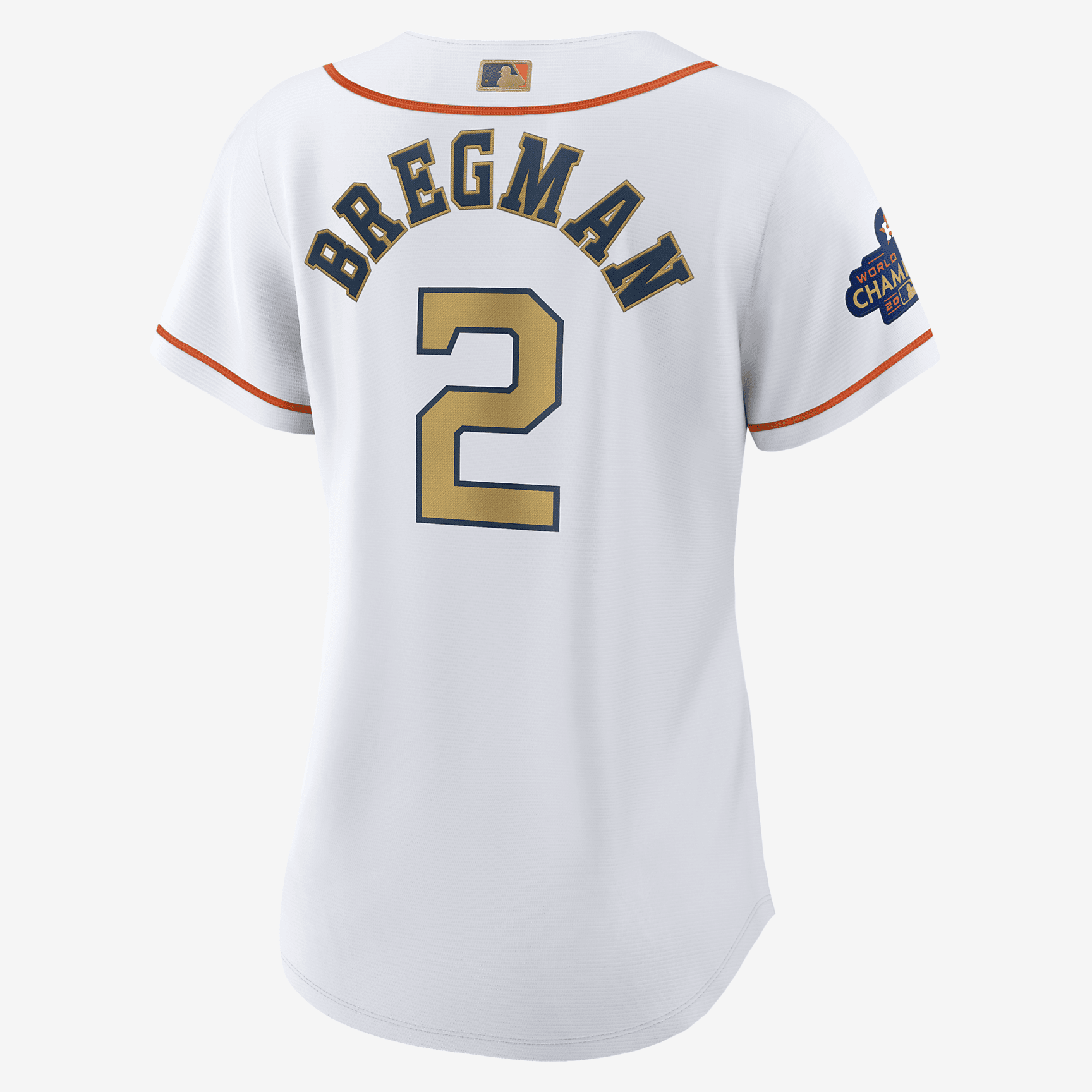 MLB Houston Astros 2022 World Series Champions Gold (Alex Bregman) Women's Replica Baseball Jersey - White/Gold - PersonalJerseys