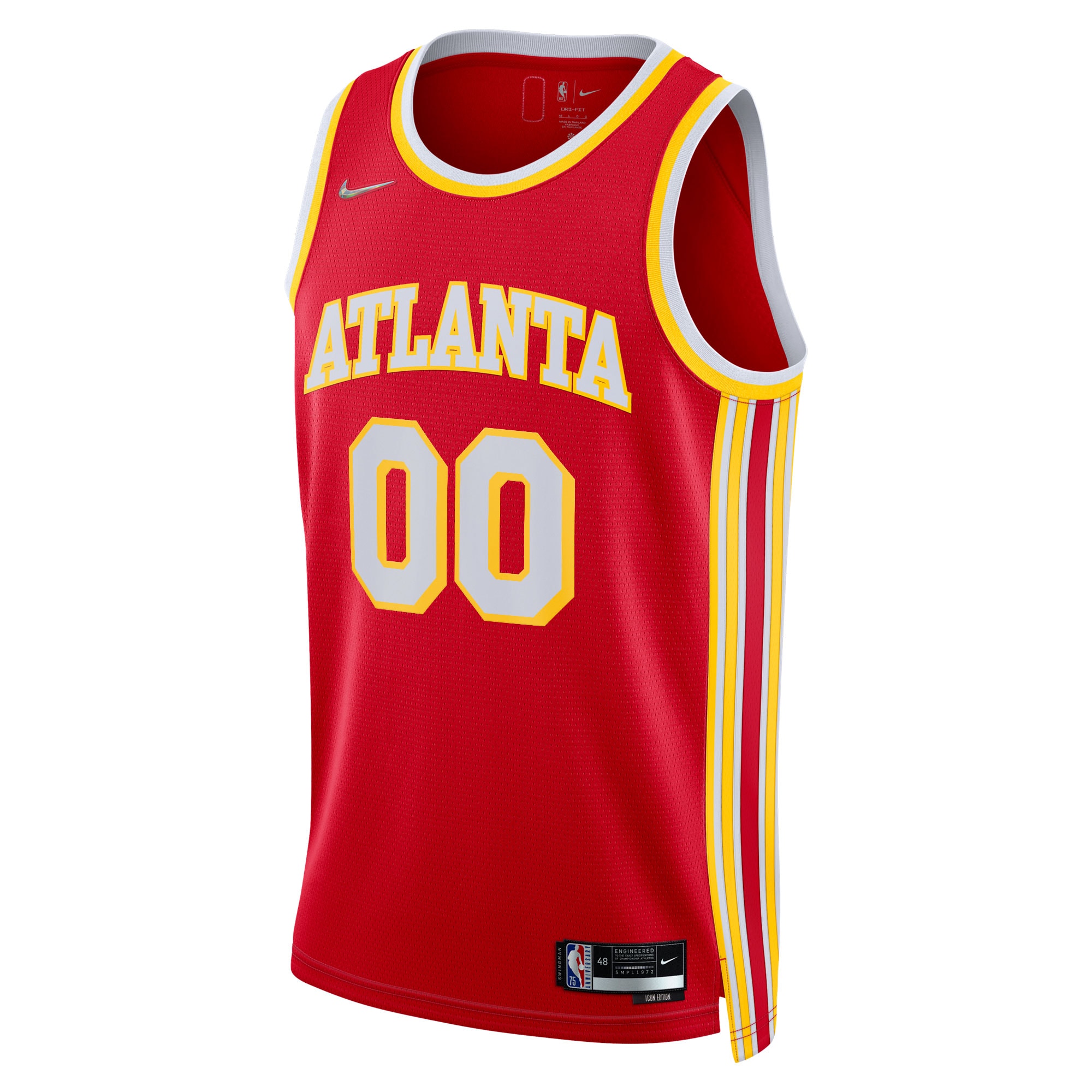Atlanta Hawks Nike 2021/22 Diamond Swingman Custom Jersey - Icon Edition - Red - PersonalJerseys