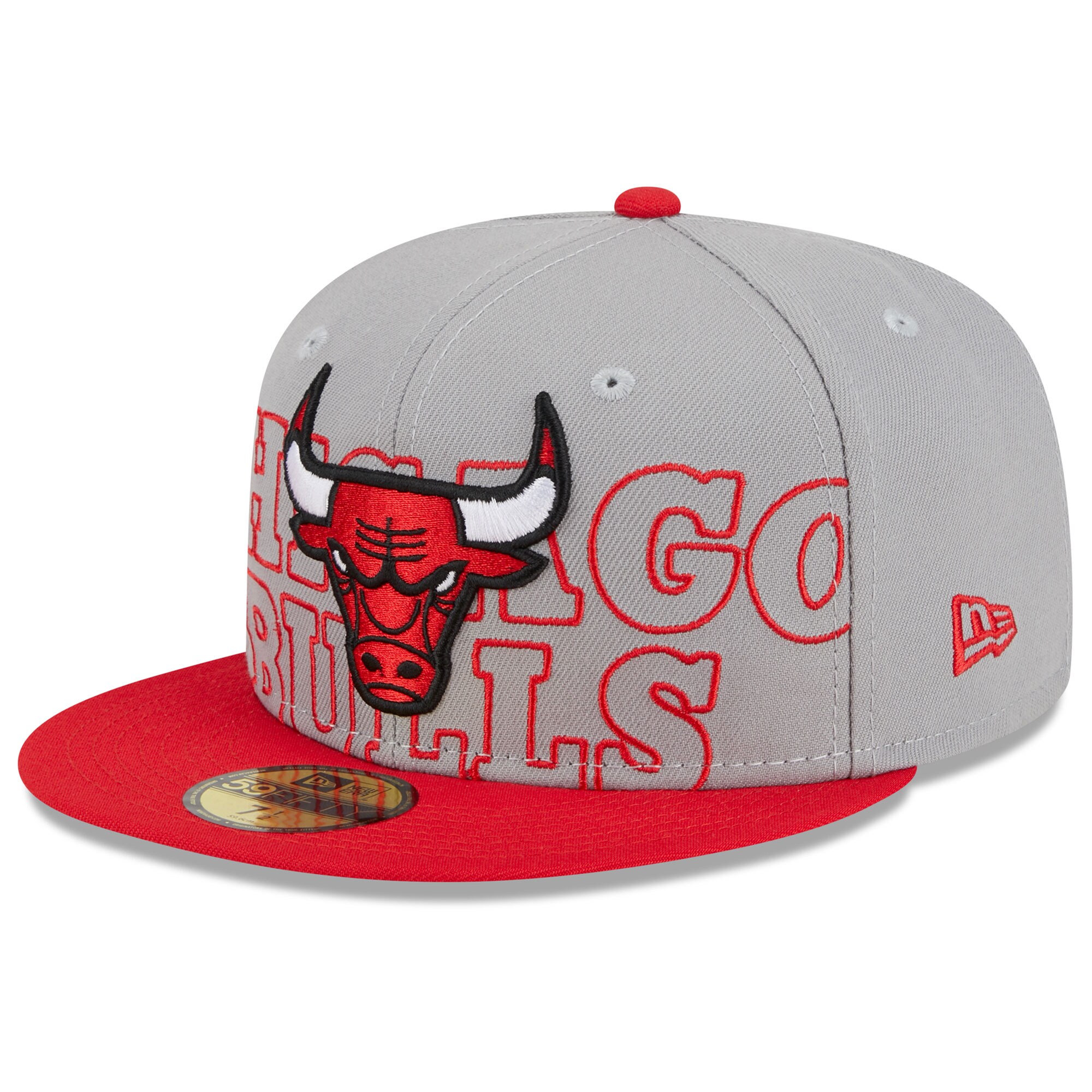 Chicago Bulls New Era 2023 NBA Draft Two-Tone 59FIFTY Fitted Hat - Gray/Red - PersonalJerseys